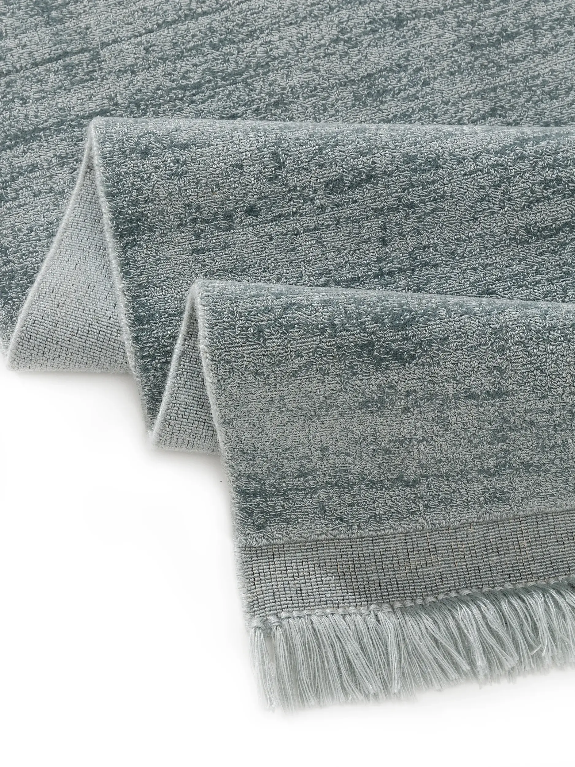 Teppich aus 80% Polyester, 20% Baumwolle in Türkis mit 80% Polyester, 20% Baumwolle hohem Flor von benuta Pure