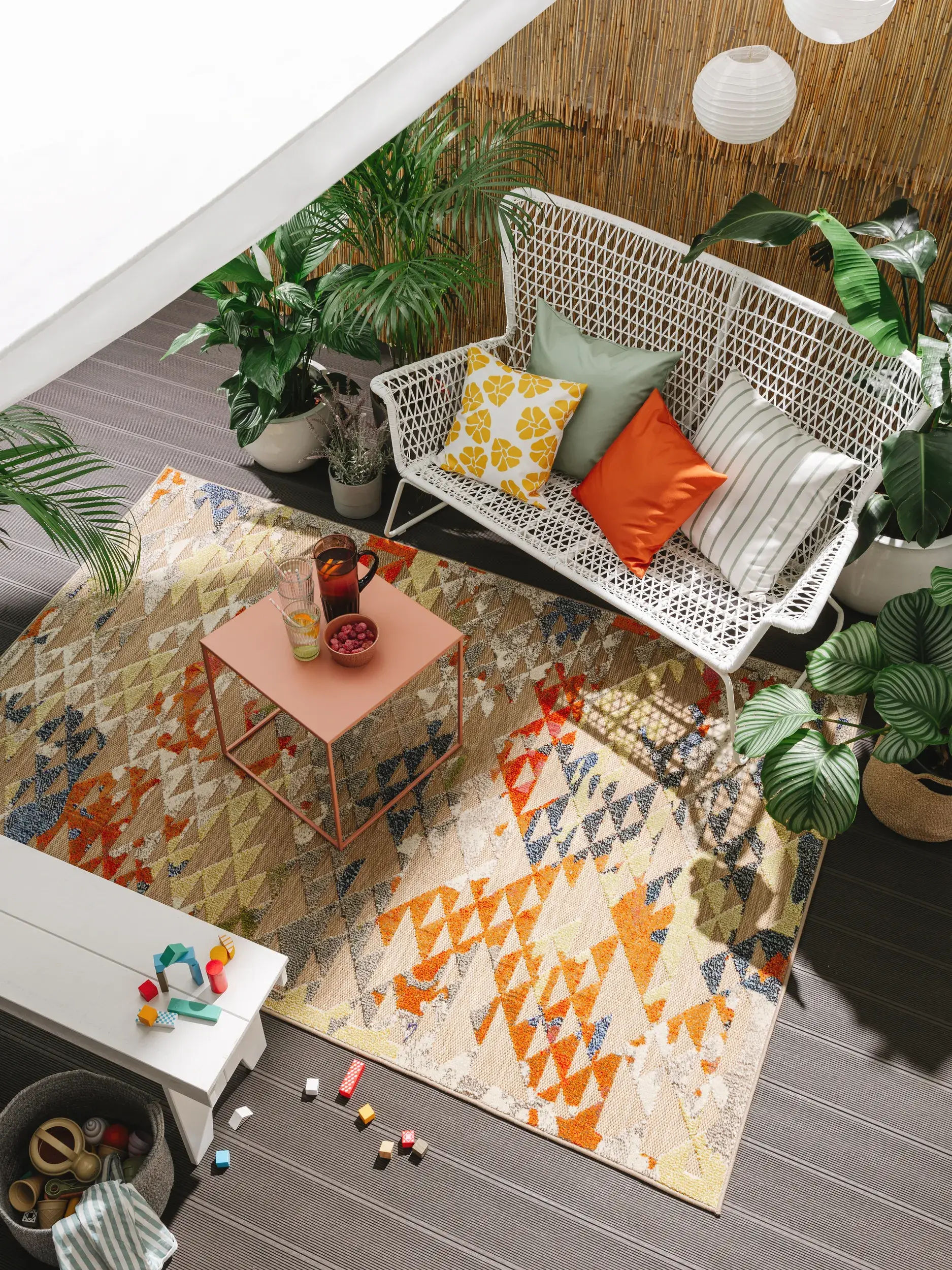 Rug made of 100% Polypropylen in Multicolour with a 100% Polypropylen high pile by benuta Nest