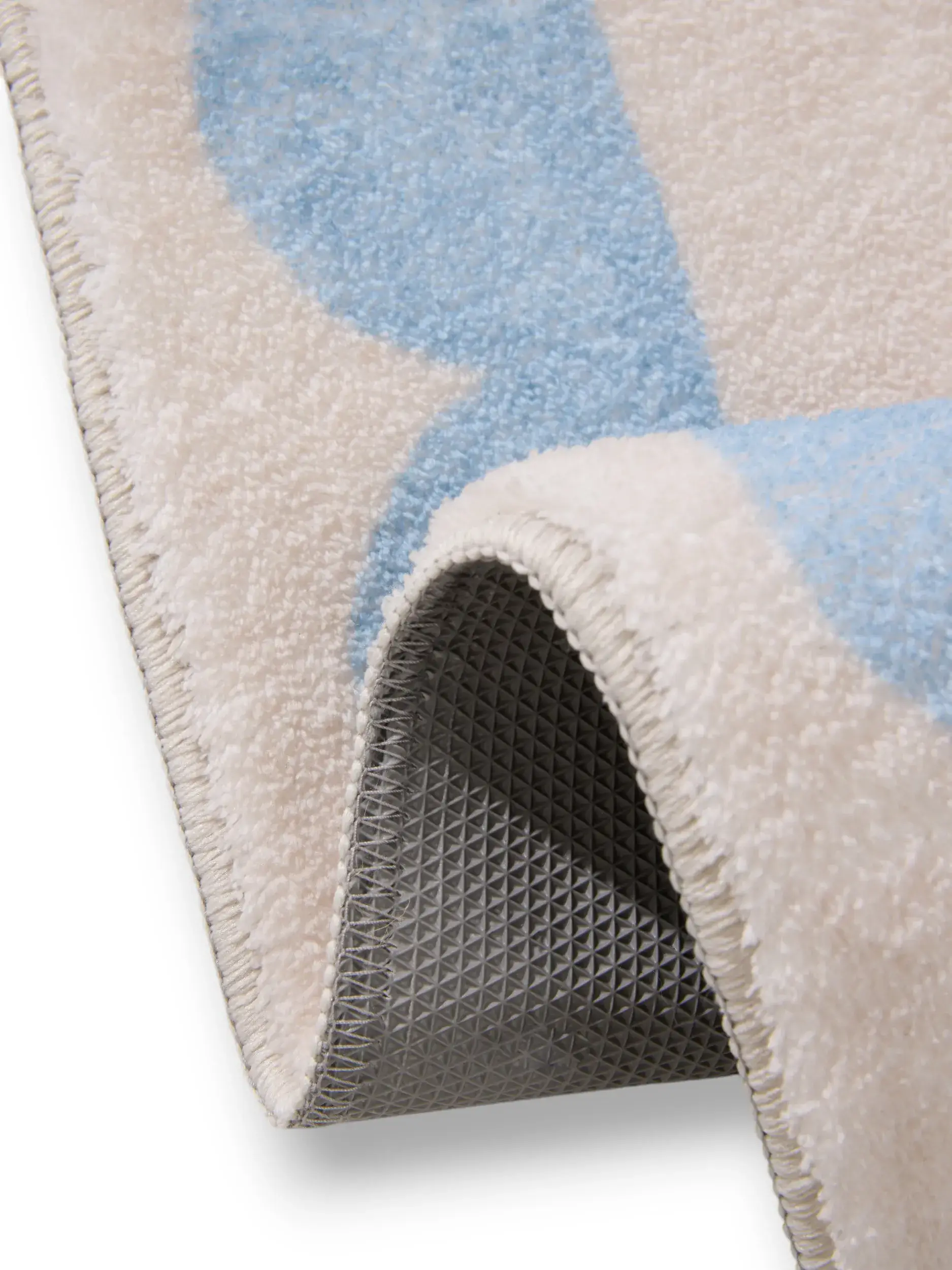 Badematte Frame Blau im Design Rahmen aus 100% Polyester von benuta Pop