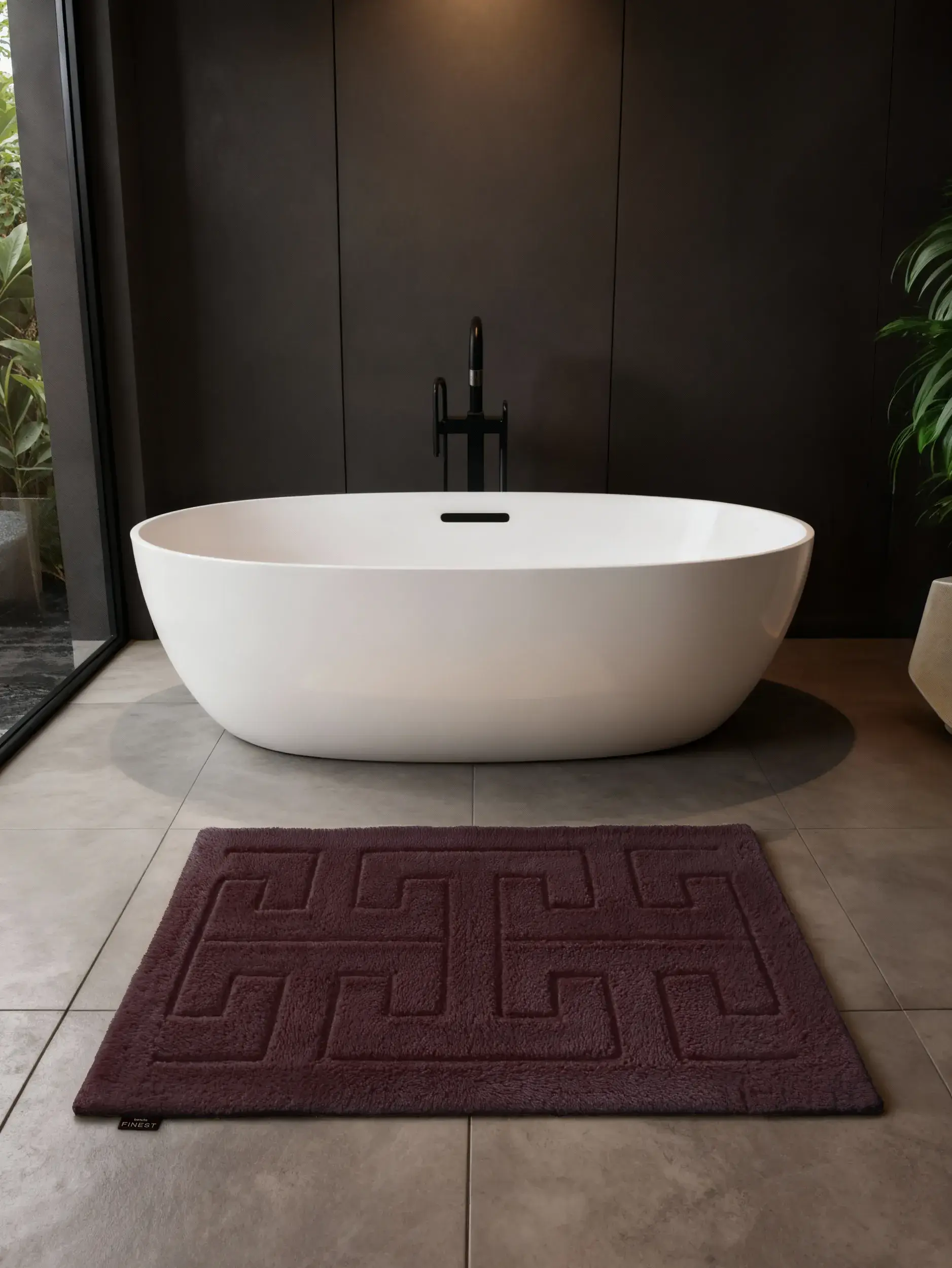Tappeto da bagno Helios Bordeaux di benuta Finest