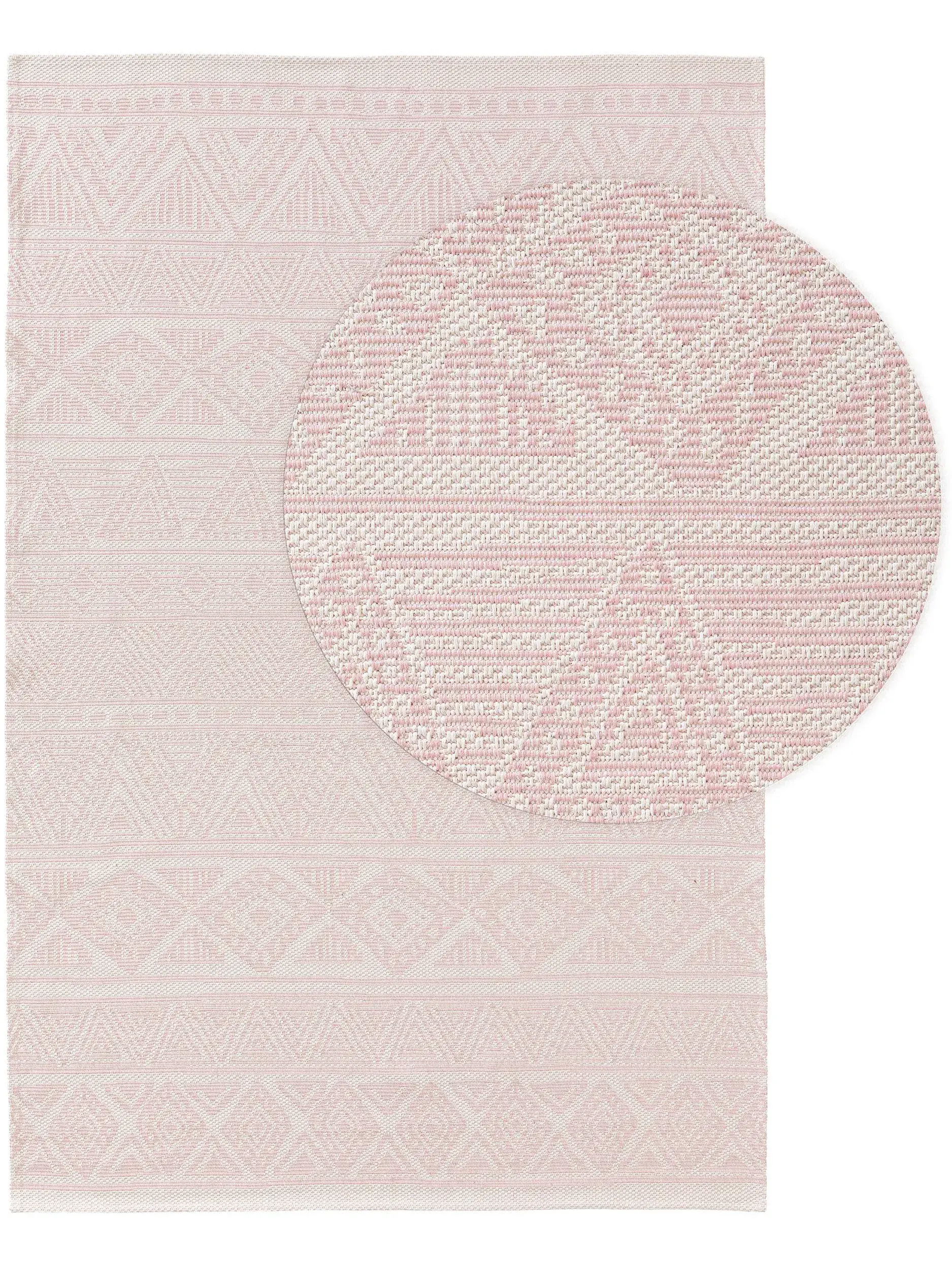 Tappeto di 100% Cotone in Rosa con pelo alto 100% Cotone da benuta
