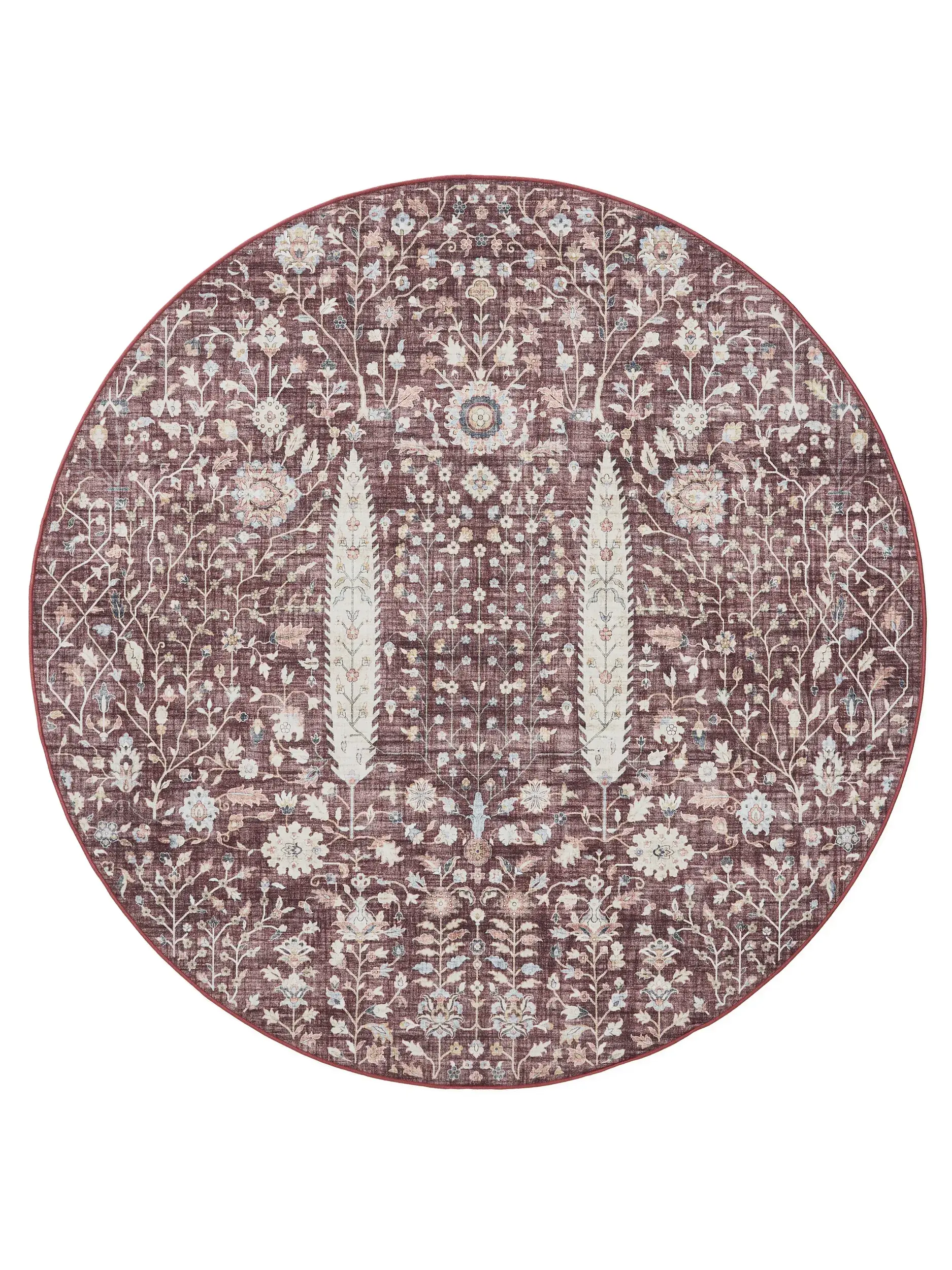 Rug made of 100% Polyester in Red with a 100% Polyester high pile by benuta Basic