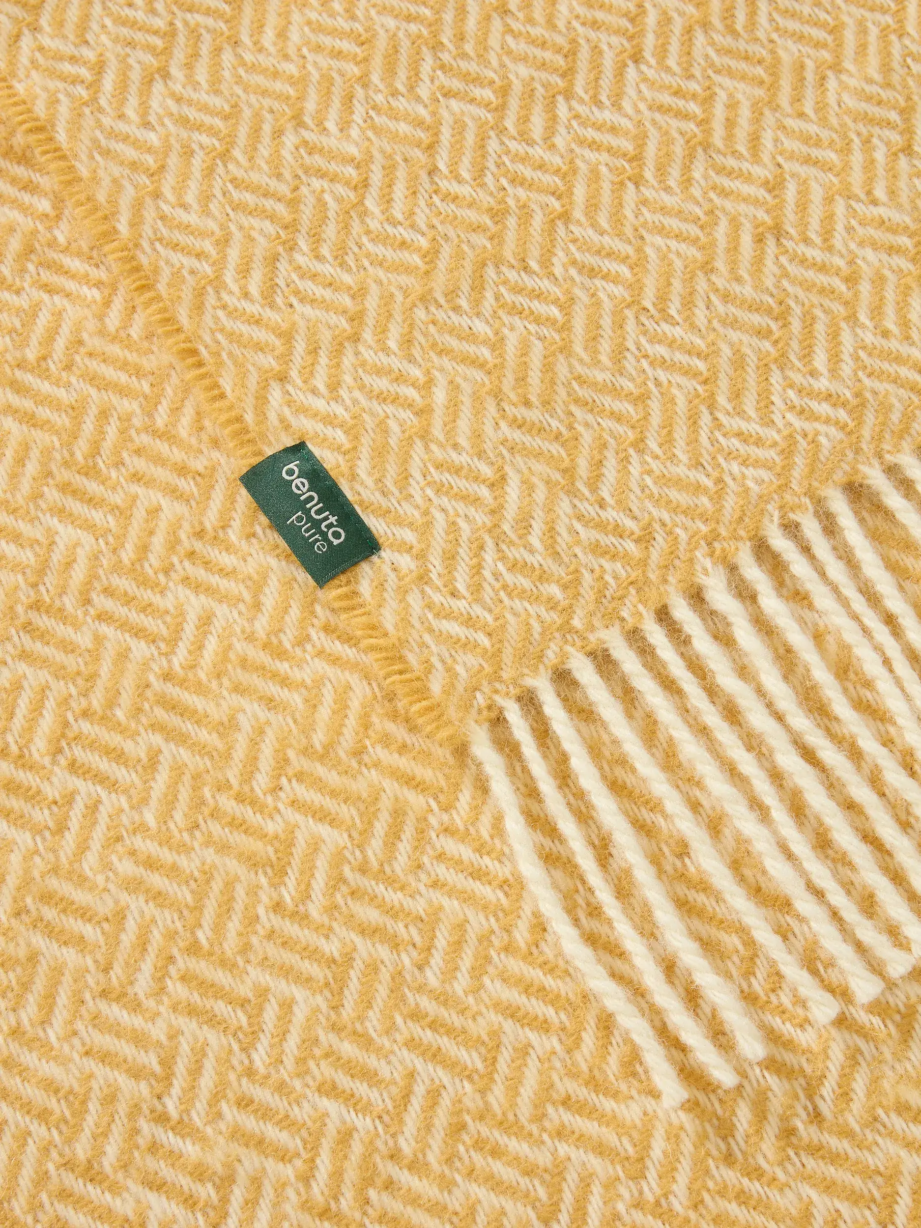 Wolldecke Bianca Gelb von benuta Pure