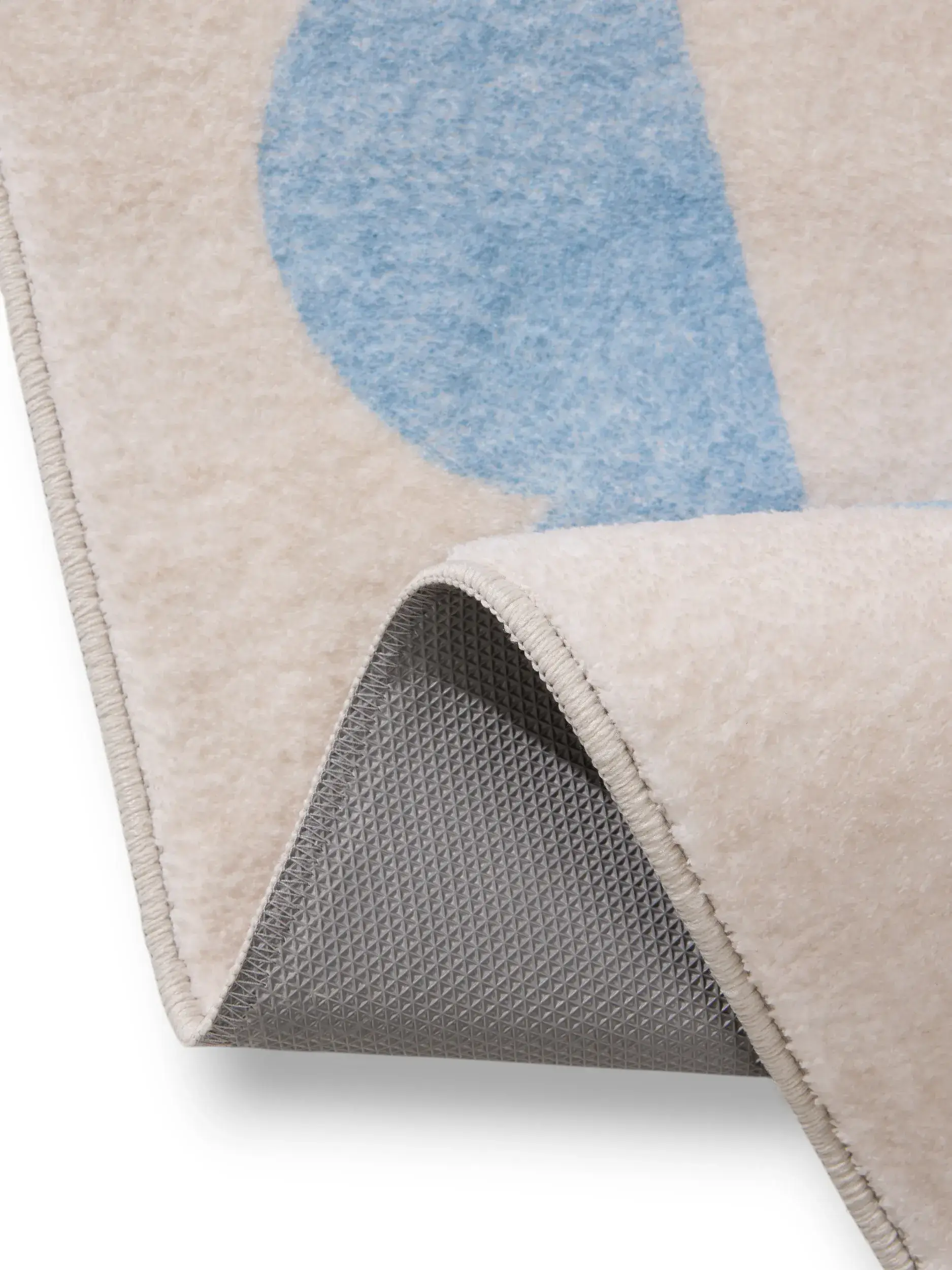 Rug made of 100% Polyester in Blue with a 100% Polyester high pile by benuta Pop