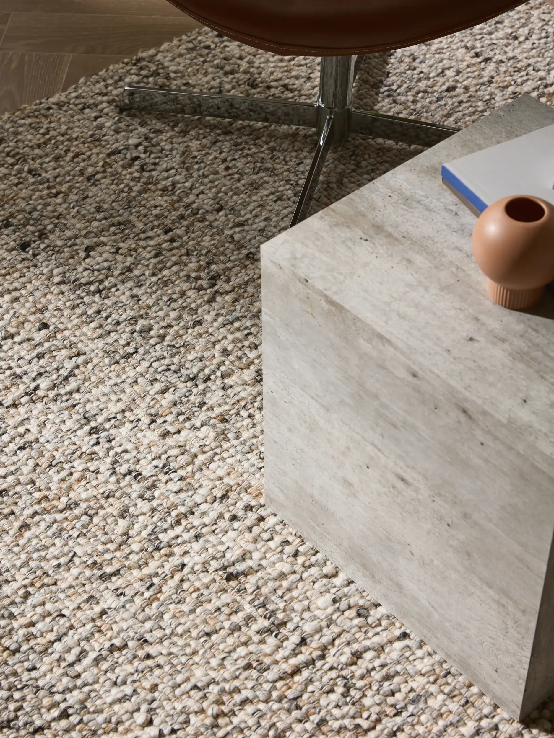 Rug made of 70% Wolle (from New Zealand), 30% Polyester in Multicolor with a 70% Wolle (from New Zealand), 30% Polyester high pile by benuta Pure