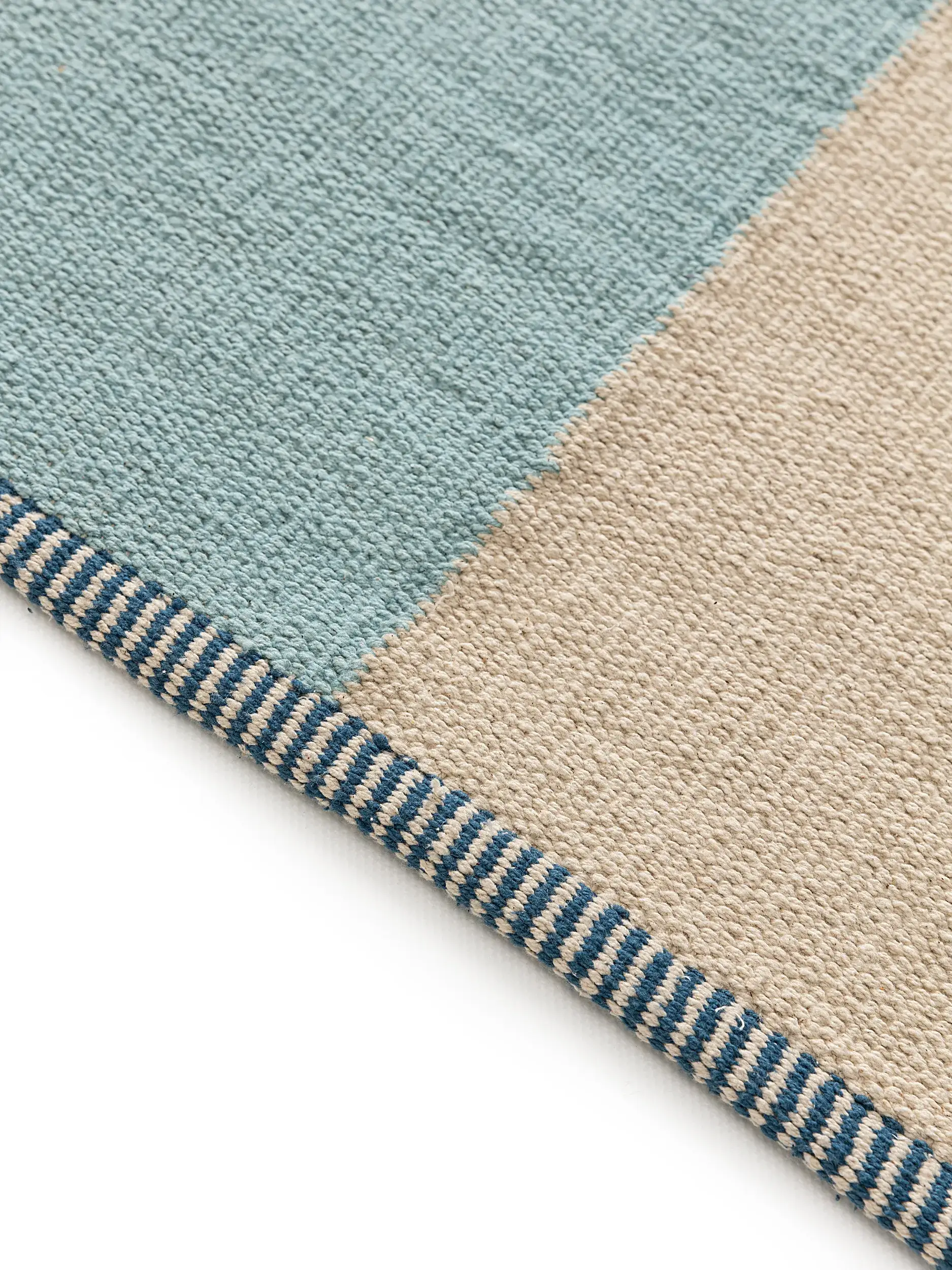 Teppich aus 100% Baumwolle in Blau mit 100% Baumwolle hohem Flor von Lytte