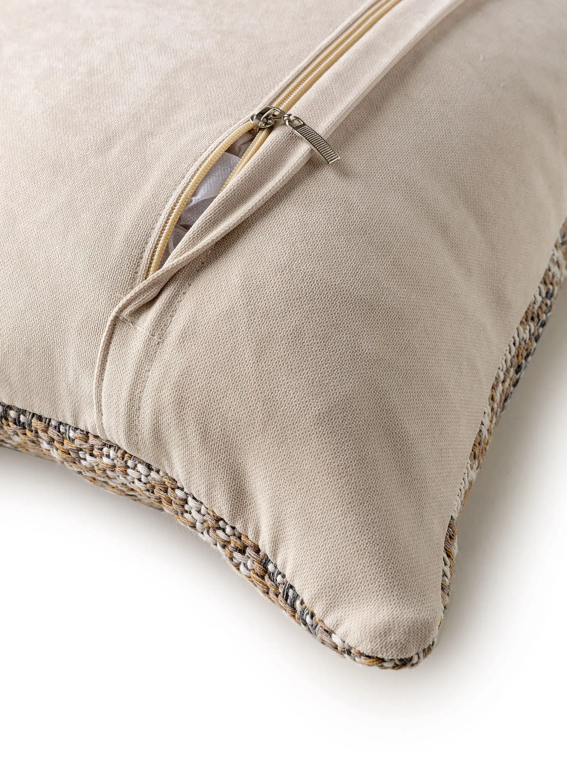 Cushion Cover Nizza Beige in Kilim design made of 100% Cotton by benuta Nest