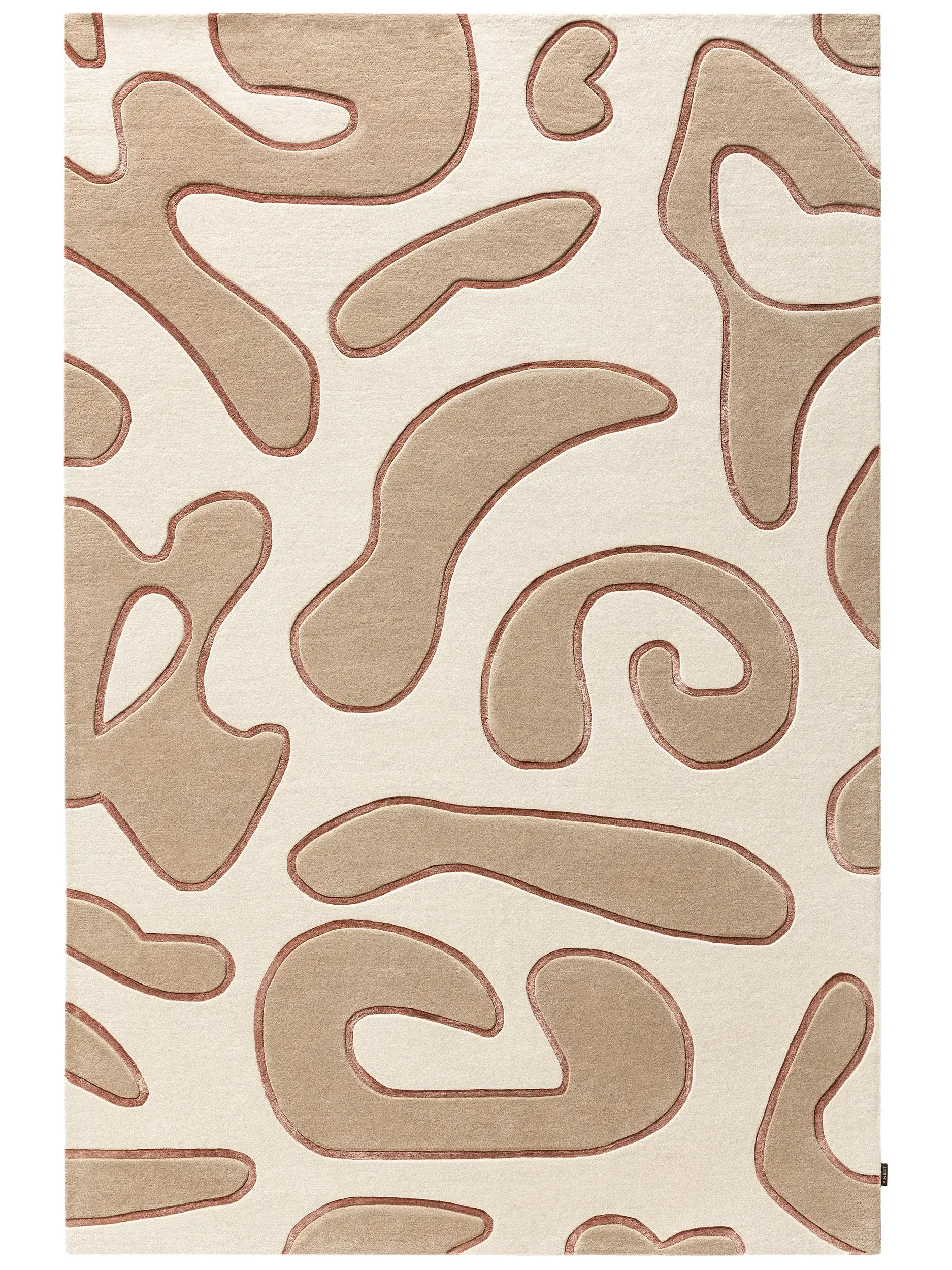 Alfombra de 90% Lana, 10% Lyocell (Tencel™) en Beige con un pelo de {{Placeholder_Pile Height}} de altura de benuta Finest