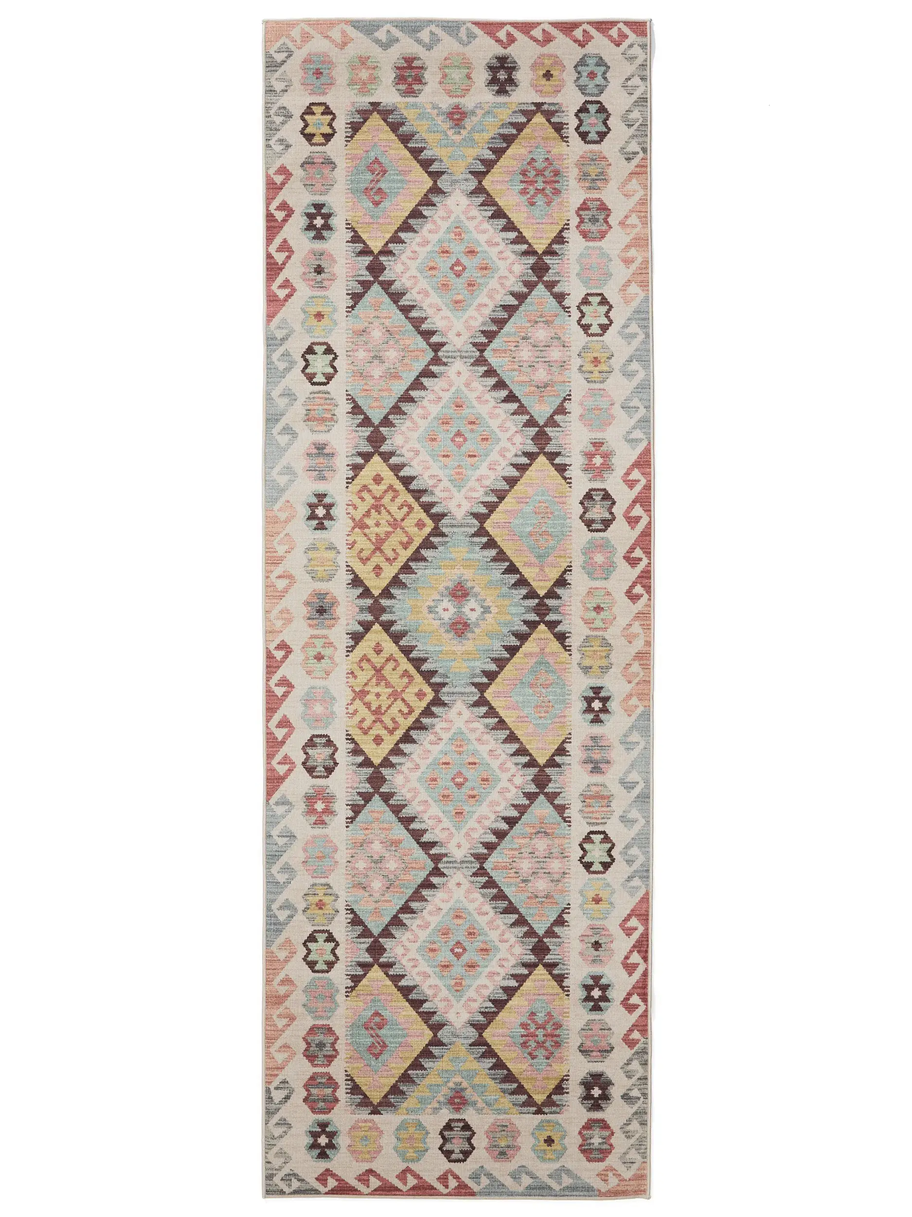 Rug made of 100% Polyester in Multicolour with a 100% Polyester high pile by benuta Basic