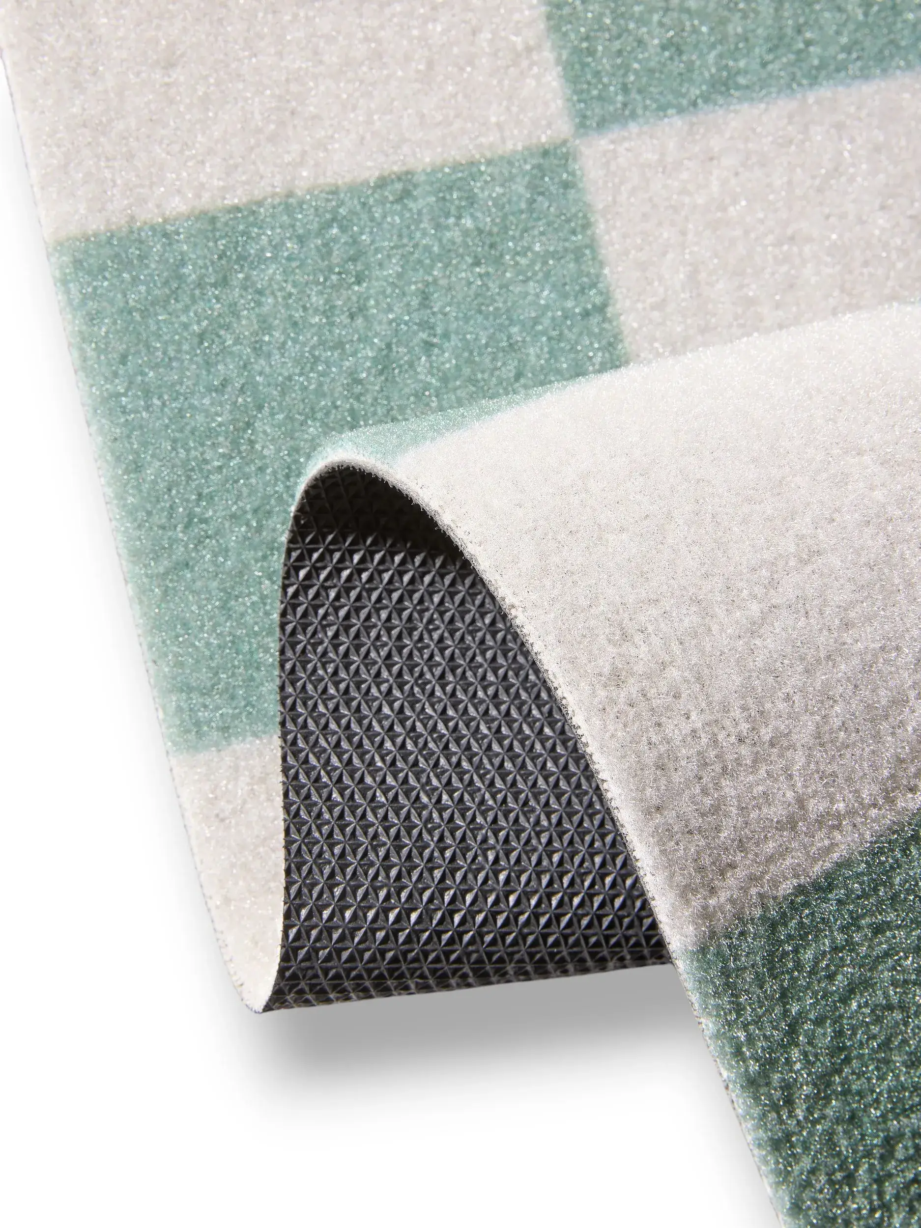Wycieraczka Checker zielony im Design Geometryczny aus 100% Poliester (PET recyklingowany) von benuta