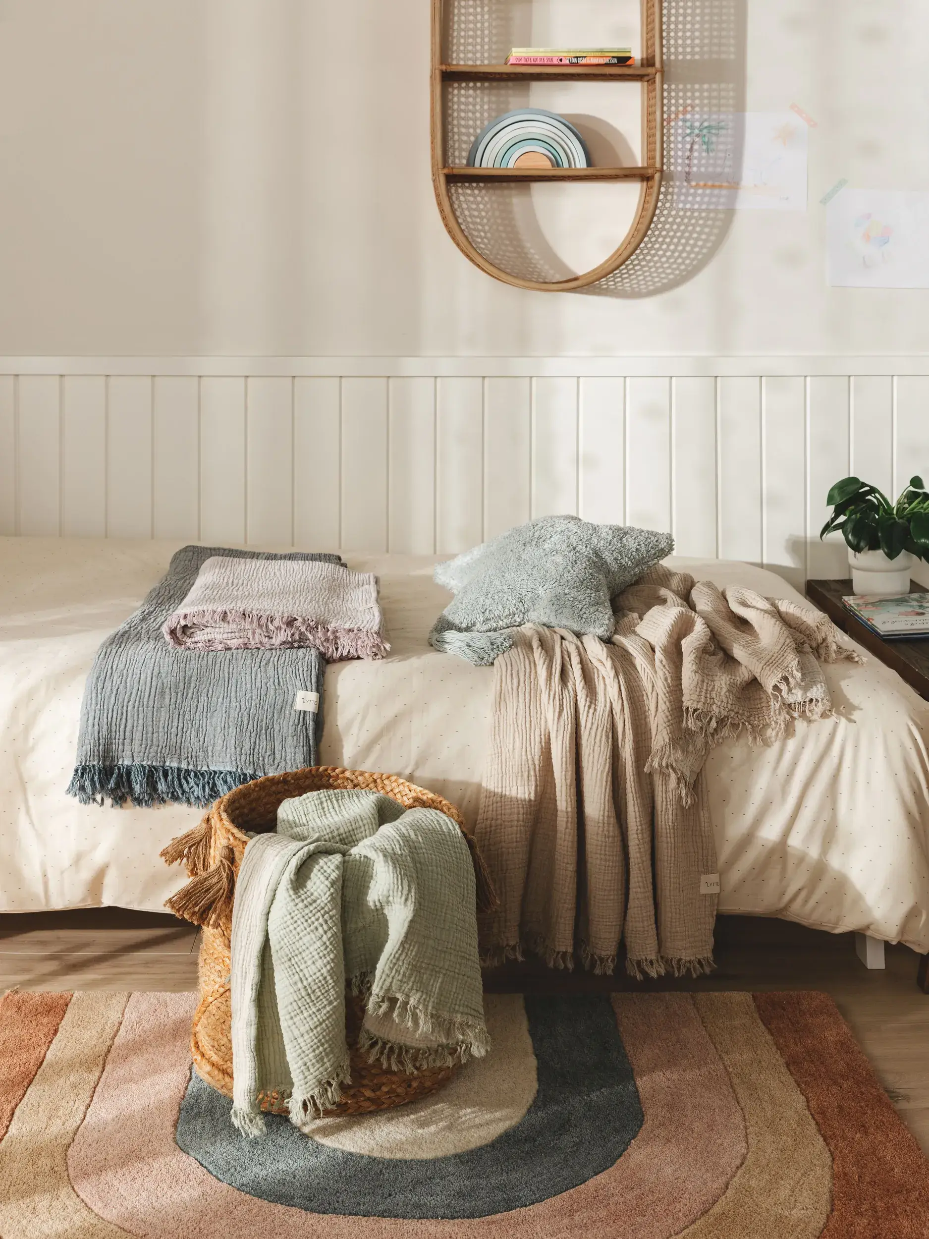 Baumwolldecke Lilo Cream/Beige im Design  aus  von Lytte