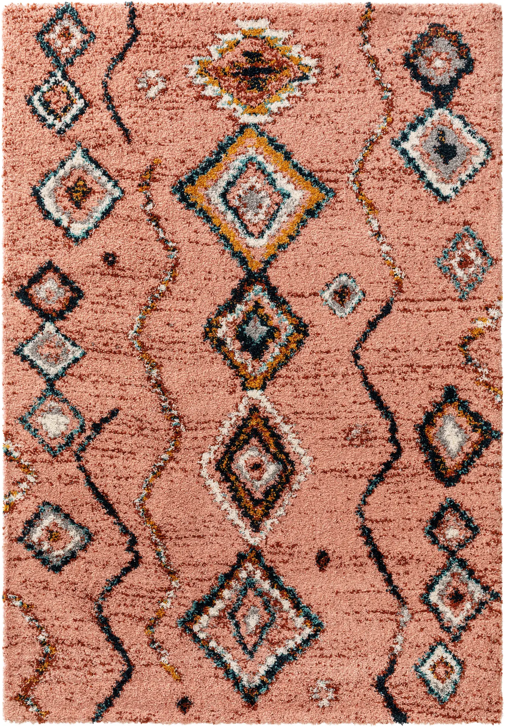 Rug made of 100% Polypropylen in Rosa with a 100% Polypropylen high pile by benuta Nest