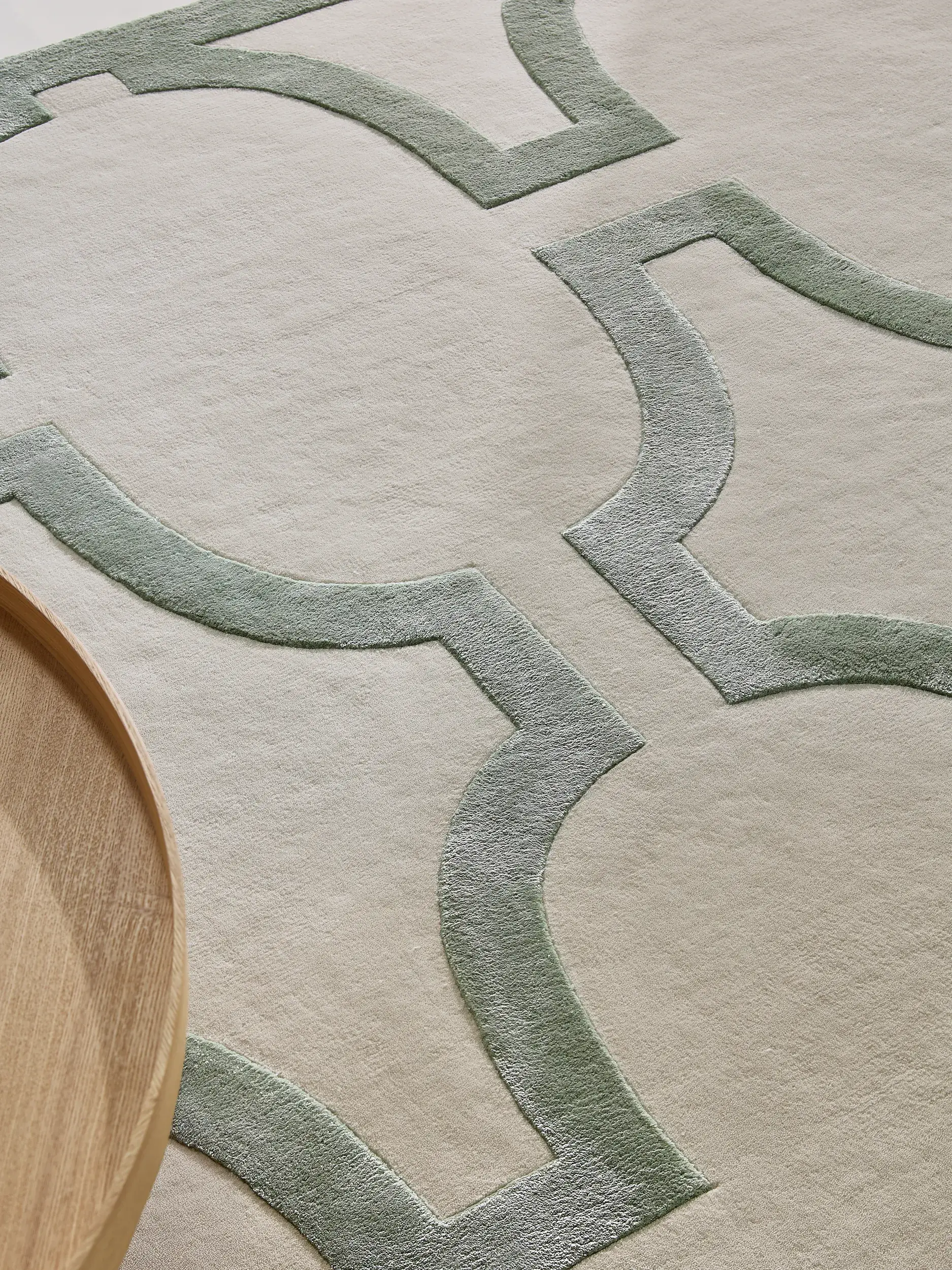 Teppich Maxim aus 65% Wolle, 35% Lyocell (Tencel™) in Beige von benuta Finest