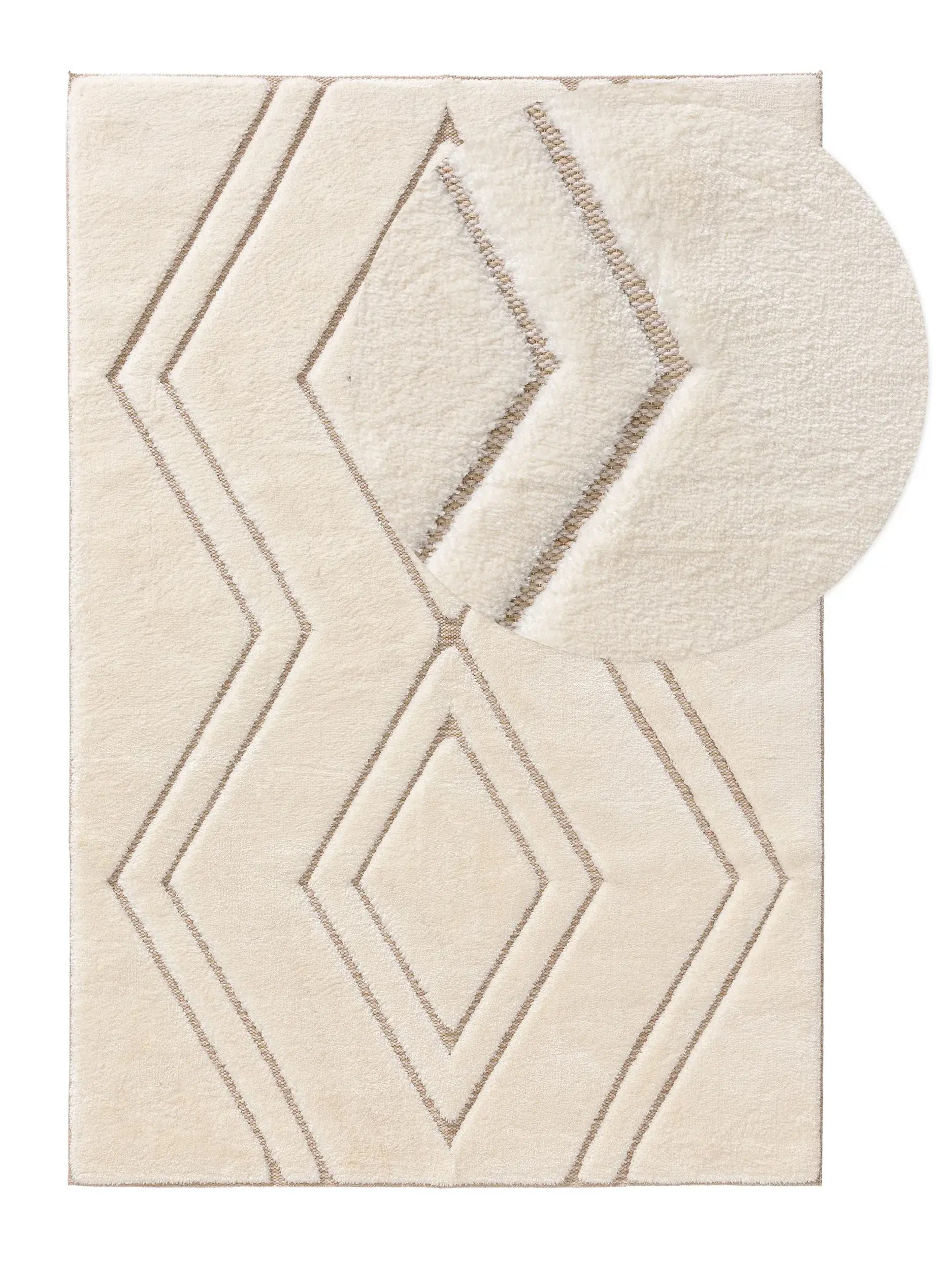 Rug made of 63% Polyester, 37% Polypropylen in White with a 63% Polyester, 37% Polypropylen high pile by benuta Pop