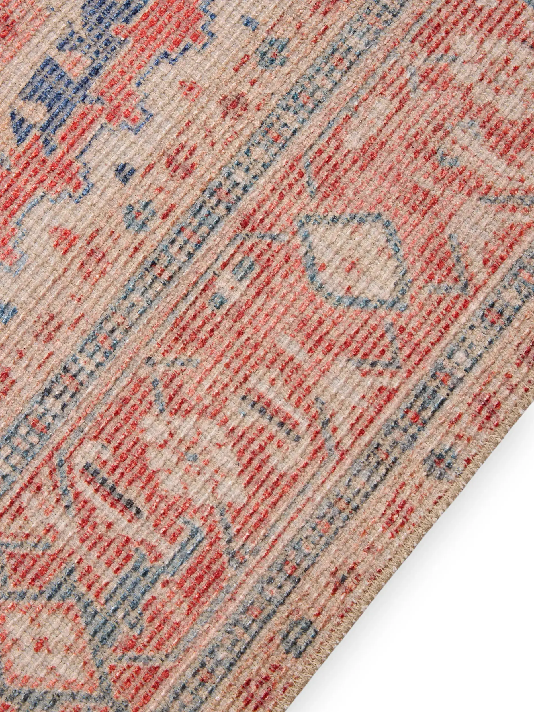 Teppich aus 50% Polyester, 50% Polycotton in Rot mit 50% Polyester, 50% Polycotton hohem Flor von benuta Nest