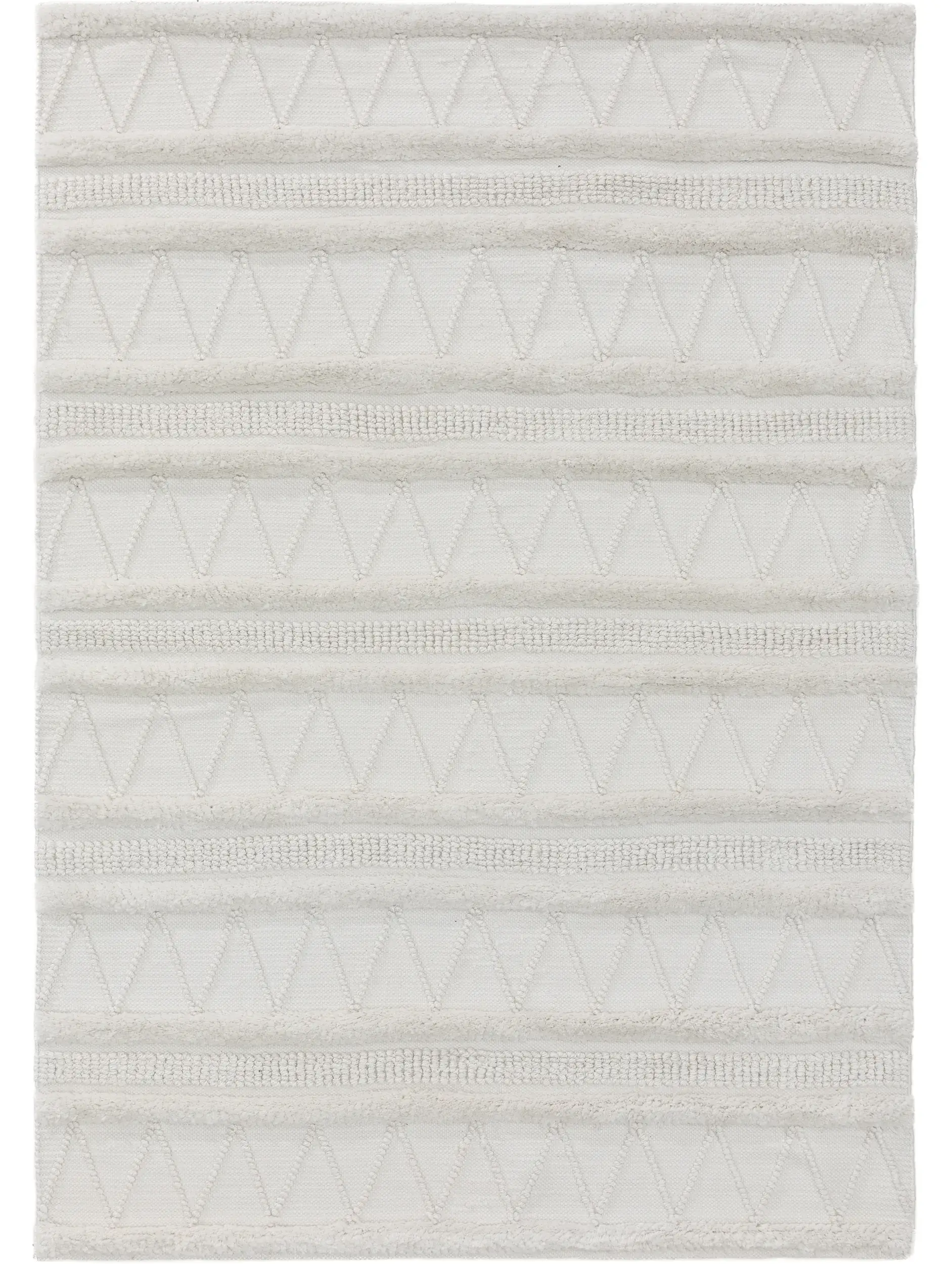 Tæppe af 100% Polyester (genanvendt PET) i Hvid med 100% Polyester (genanvendt PET) høj luv fra benuta pure