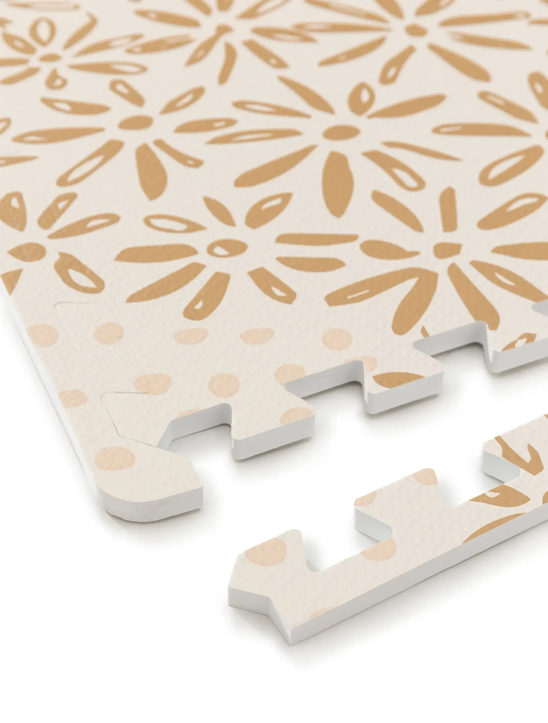Alfombra de juego Daisy Beige con diseño de Floral en 100% Espuma EVA de Lytte