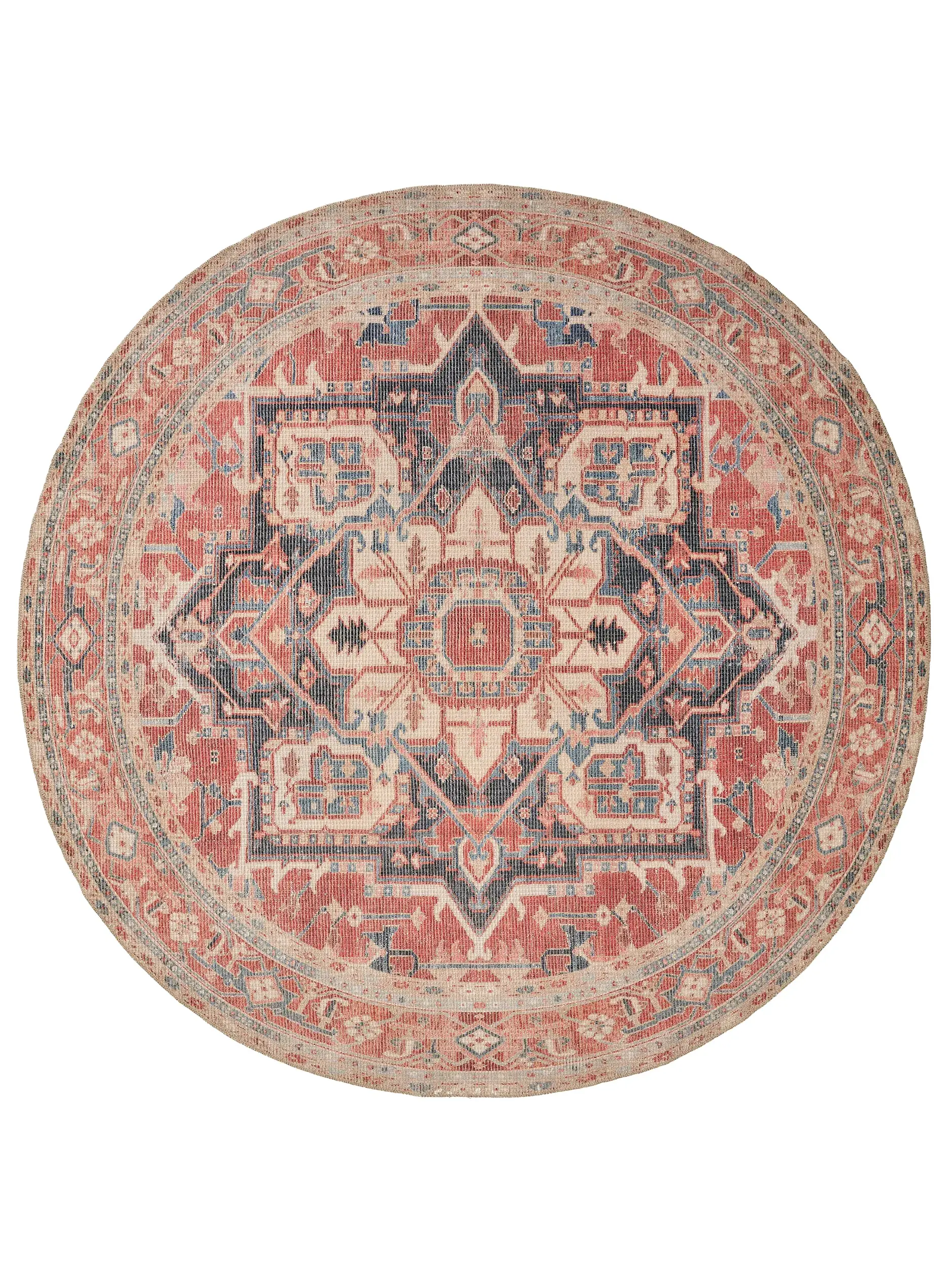 Teppich aus 50% Polyester, 50% Polycotton in Rot mit 50% Polyester, 50% Polycotton hohem Flor von benuta Nest