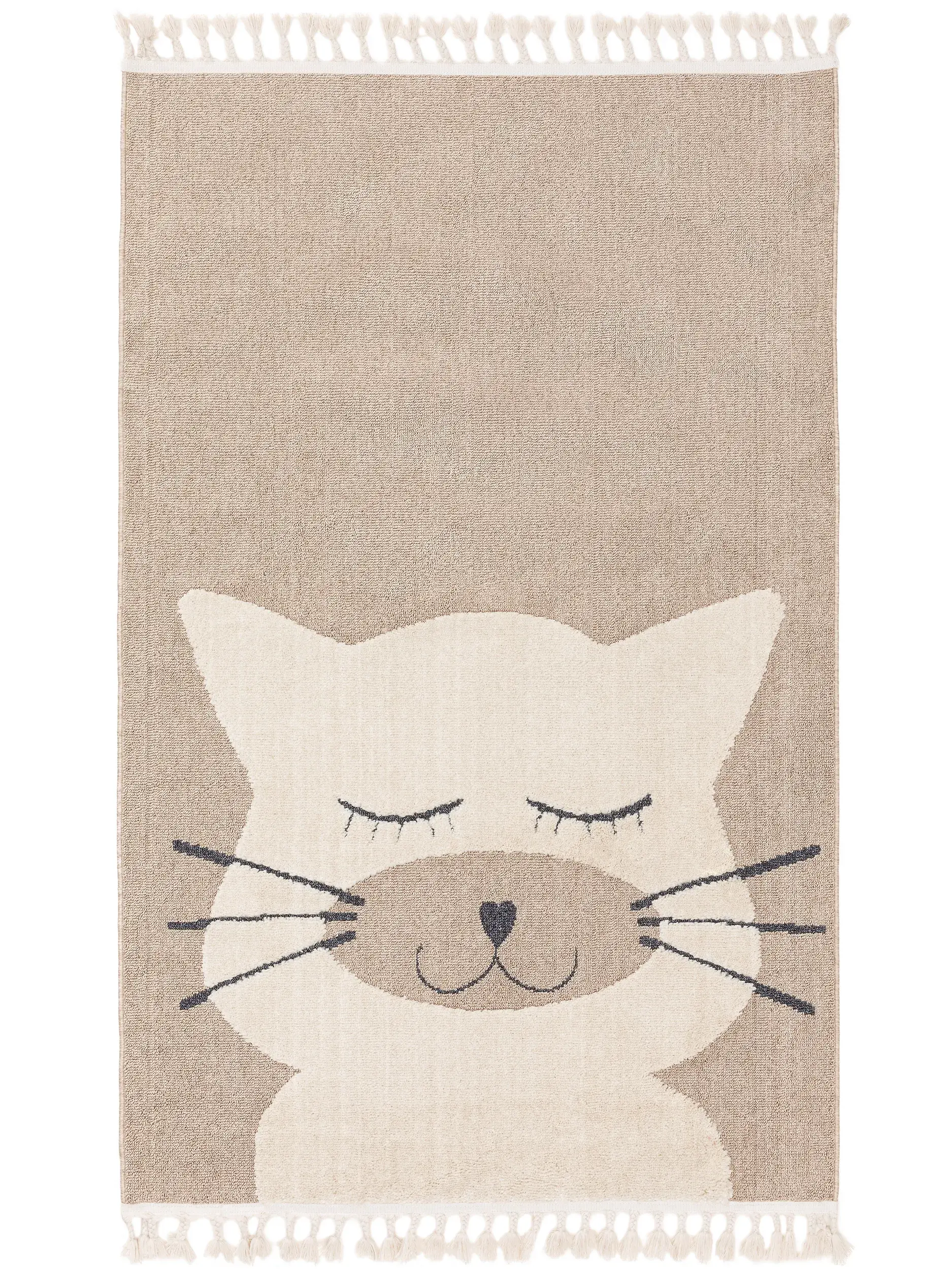 Rug made of 100% Polyester in Beige with a 100% Polyester high pile by Lytte