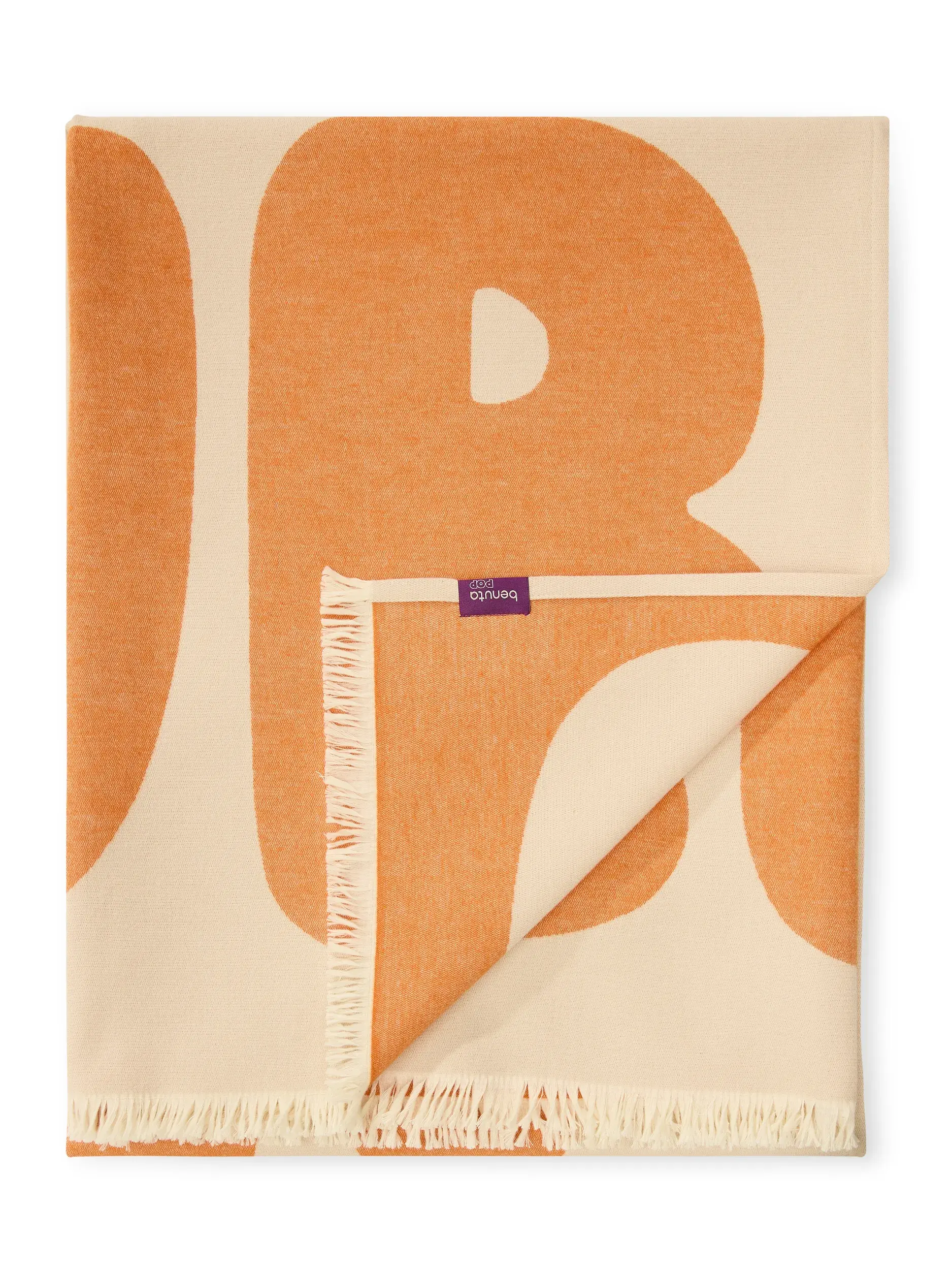 Baumwolldecke Jacky Orange von benuta Pop