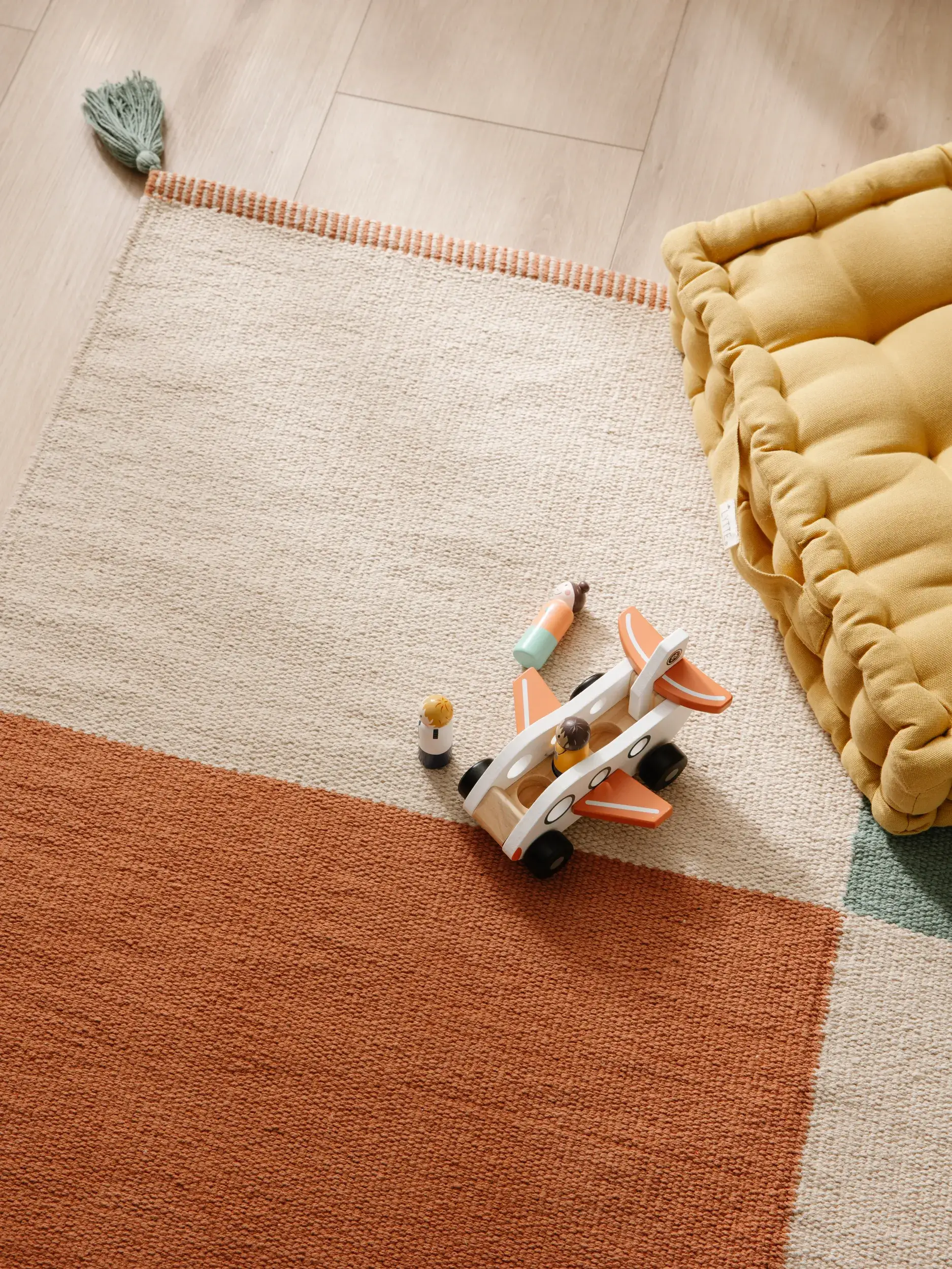 Teppich aus 100% Baumwolle in Multicolor mit 100% Baumwolle hohem Flor von Lytte