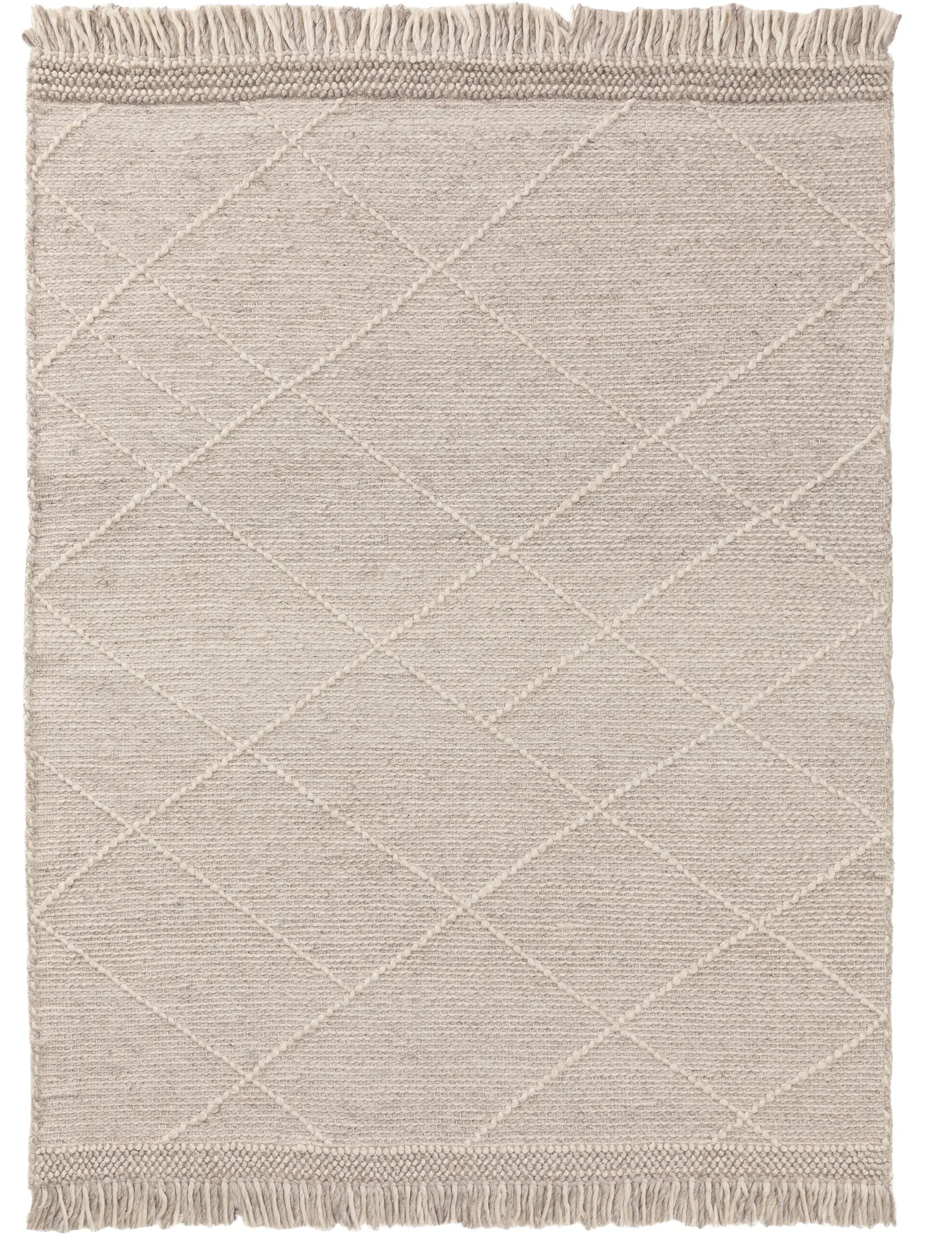 Tapis en 60% Laine, 40% Polyester en Beige avec une pile de 60% Laine, 40% Polyester de hauteur de benuta pure