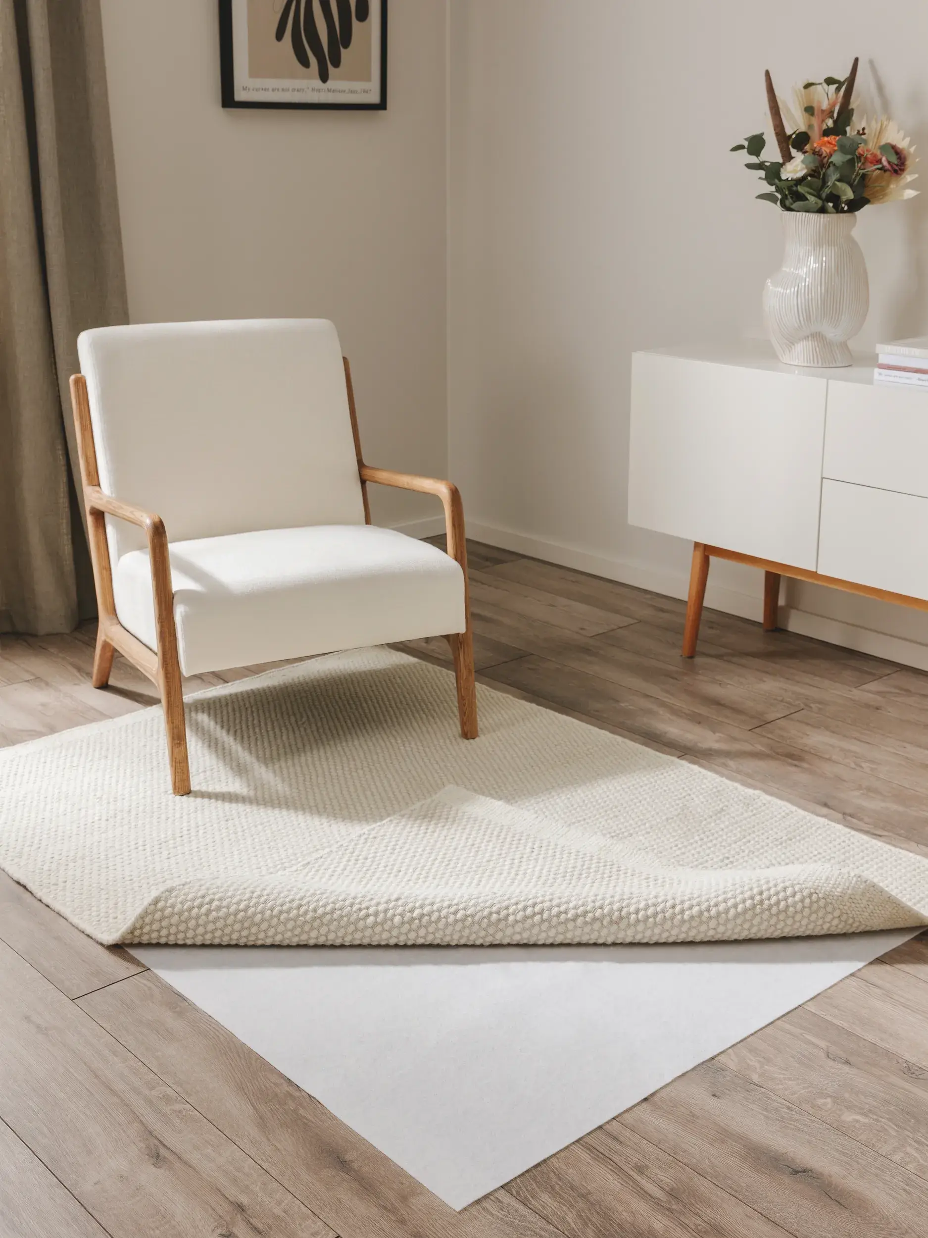 Teppichunterlage Prima Weiß im Design  aus 100% Polyester von benuta