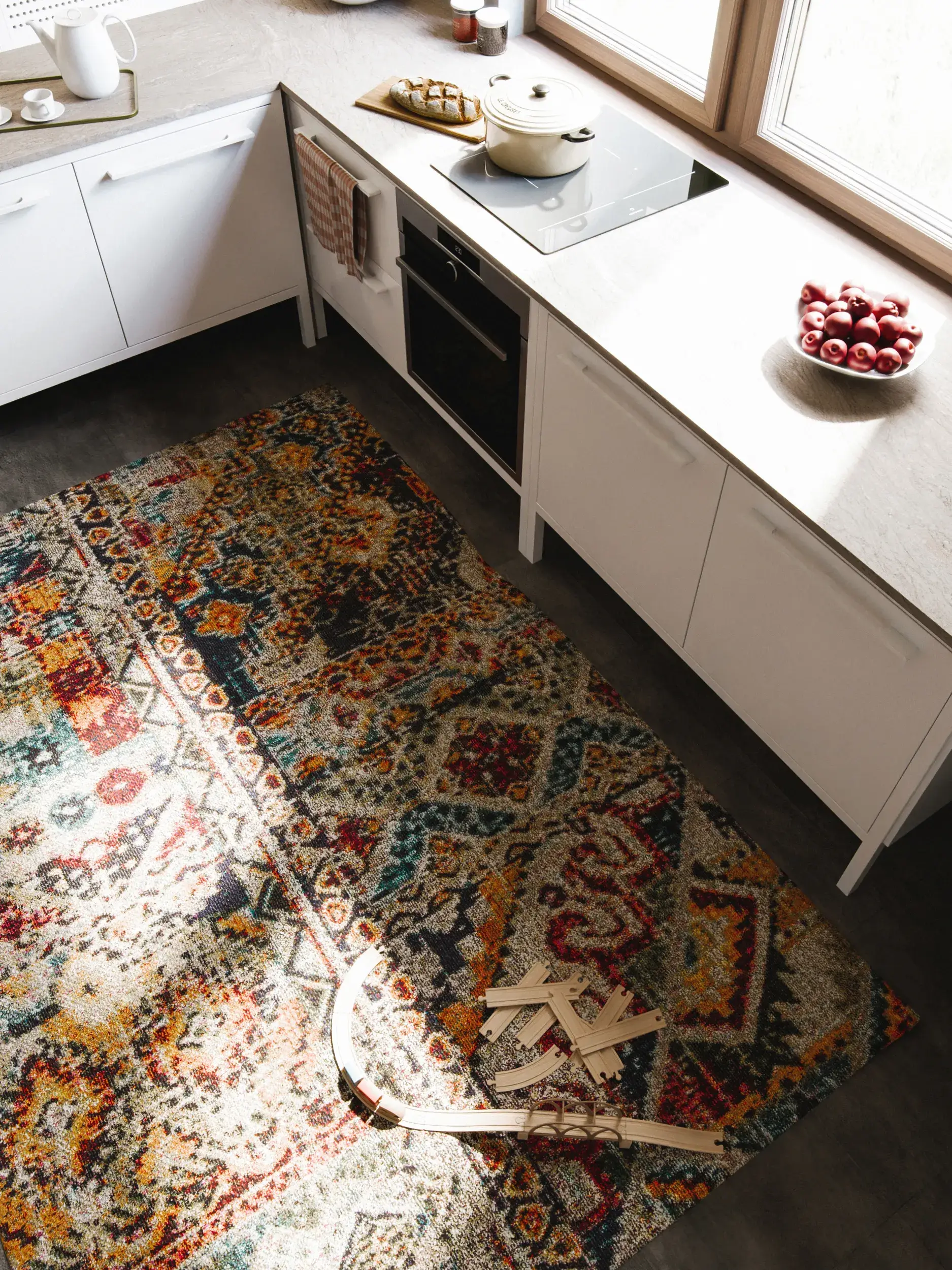 Rug made of 100% Polypropylen in Multicolor with a 100% Polypropylen high pile by benuta Nest