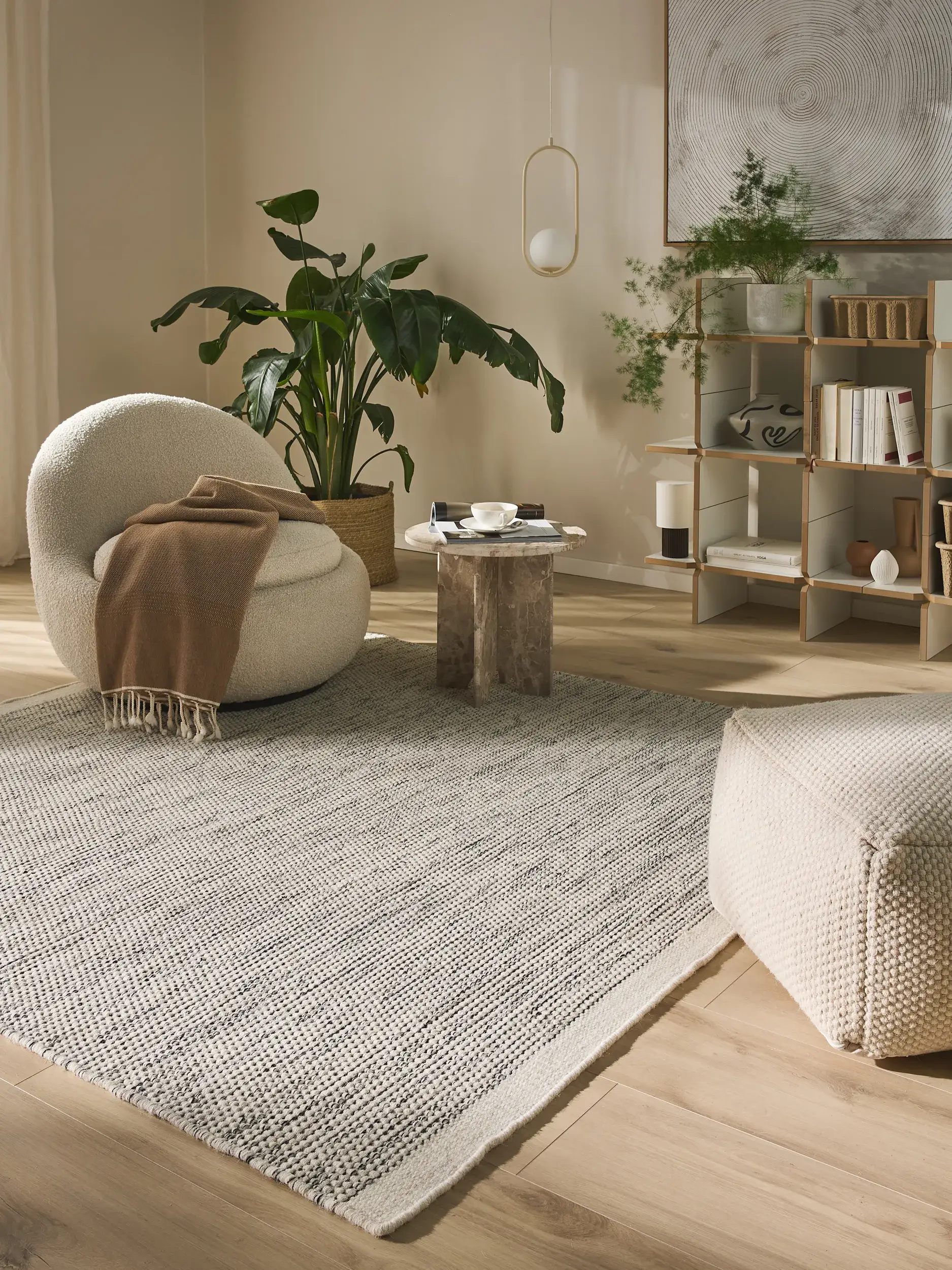 Teppich Rocco aus 80% Wolle, 20% Baumwolle in Beige von benuta Pure