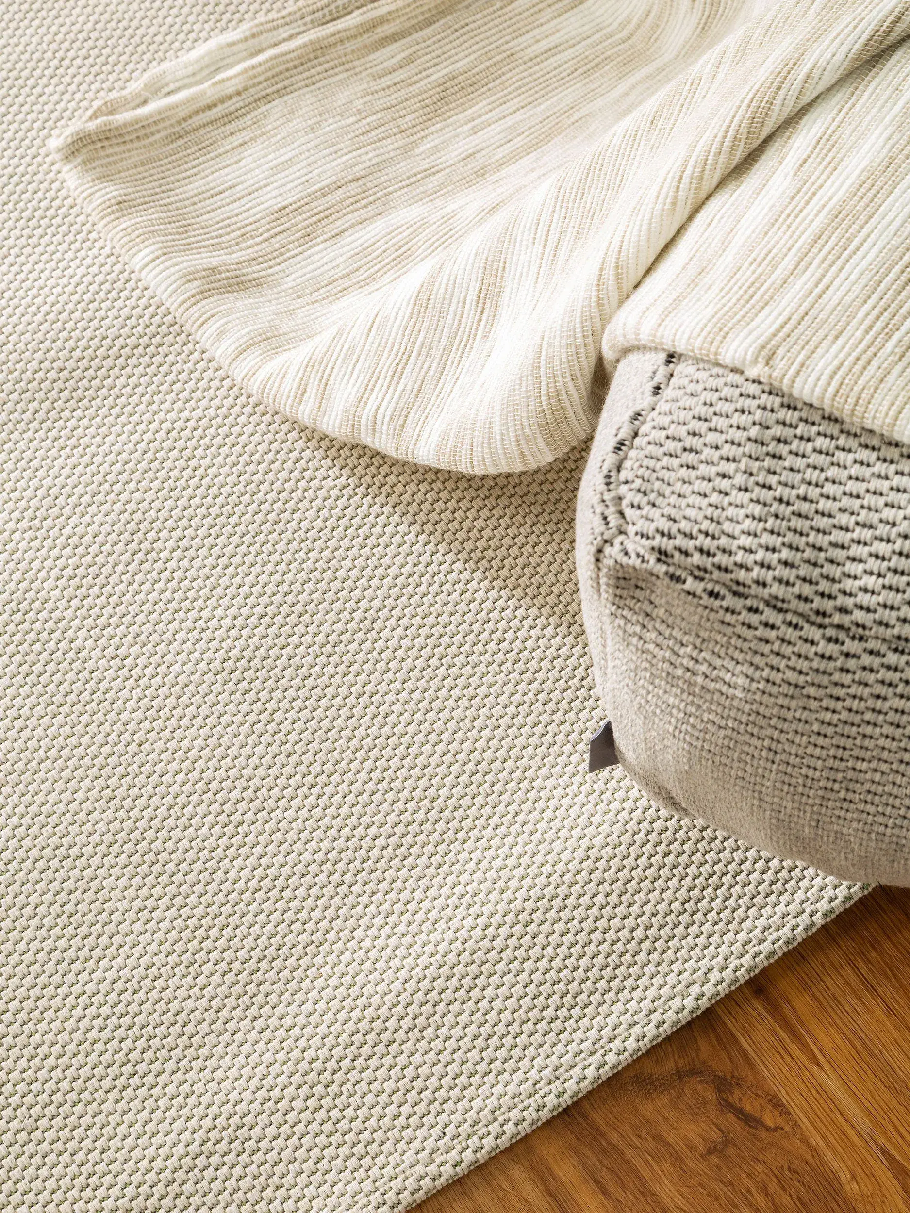 Teppich aus 100% Baumwolle in Beige mit 100% Baumwolle hohem Flor von benuta