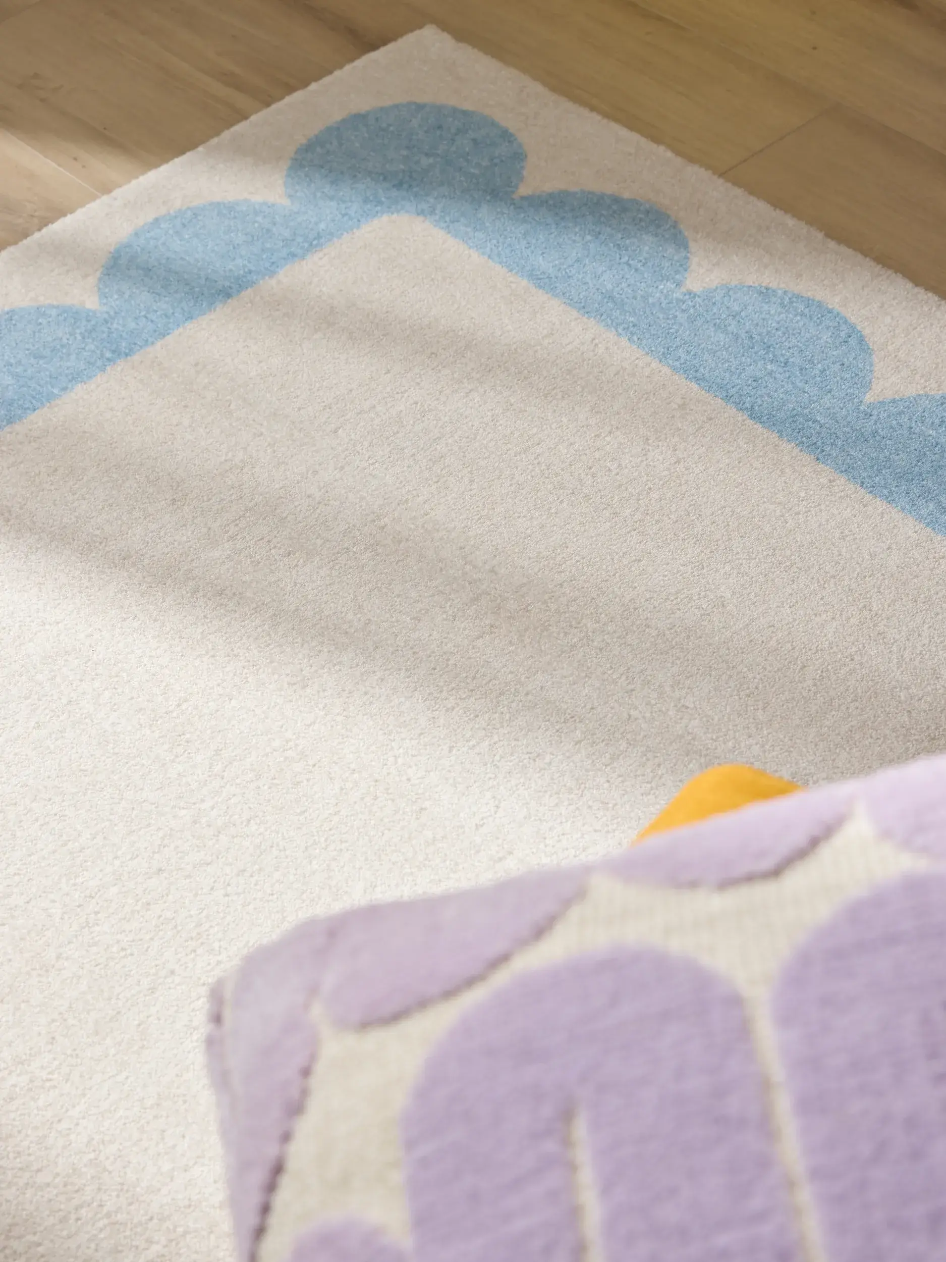Rug made of 100% Polyester in Blue with a 100% Polyester high pile by benuta Pop