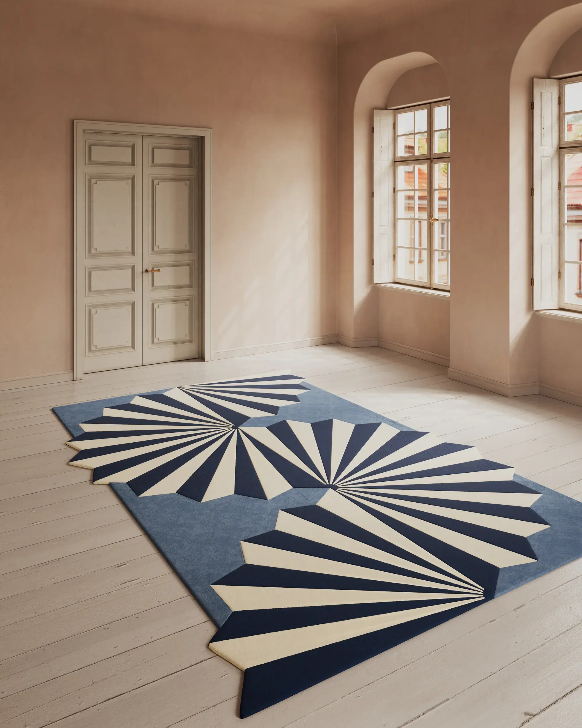 Rug made of 100% Wool (from New Zealand) in Blue with a 100% Wool (from New Zealand) high pile by benuta Finest