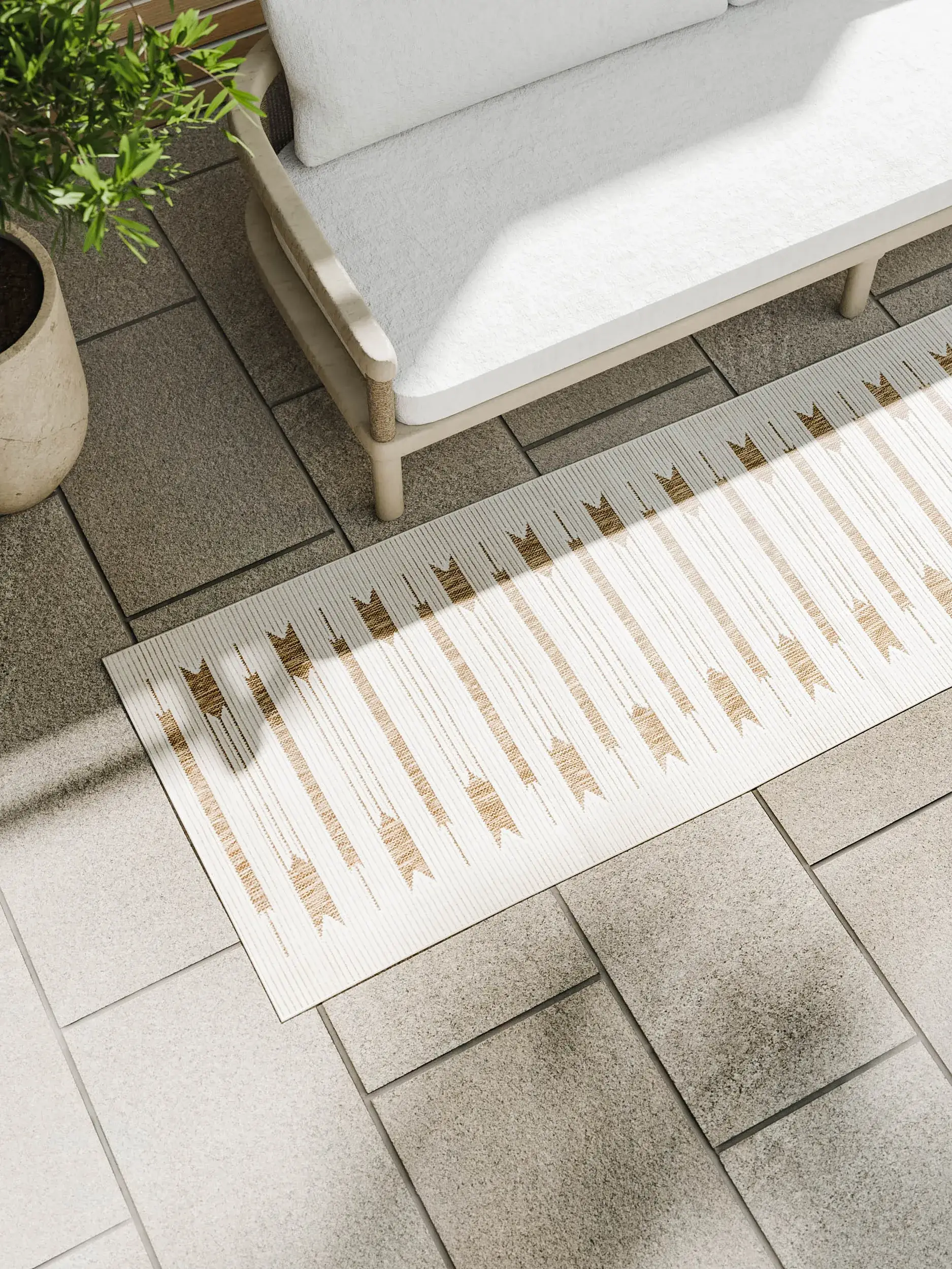 Rug made of 100% Polypropylen in White with a 100% Polypropylen high pile by benuta Basic