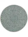 In- & Outdoor Vloerkleed Rond Cleo Beige/Blauw