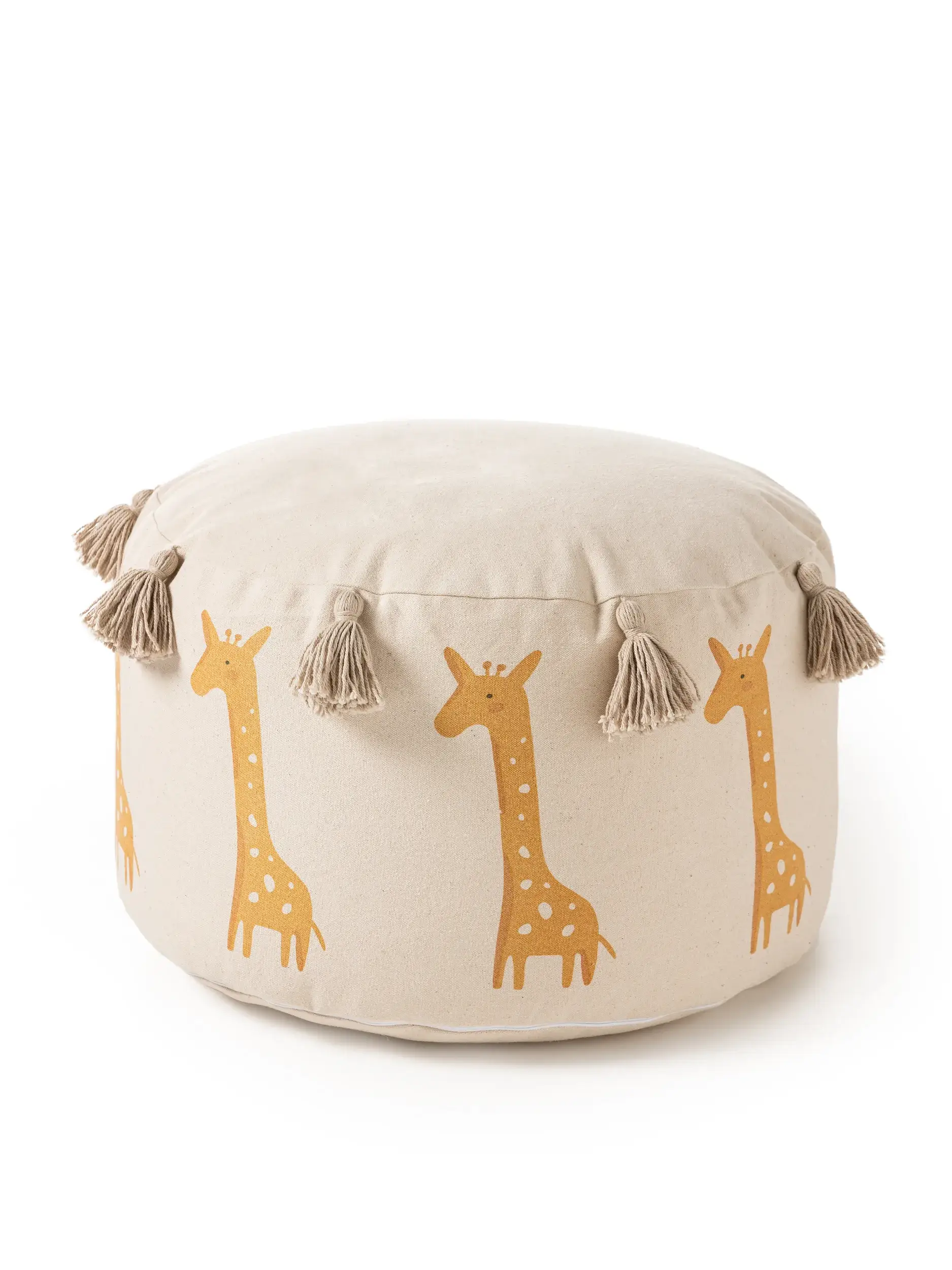 Pouf Savannah Gelb in Tiermotive design made of 100% Cotton by Lytte