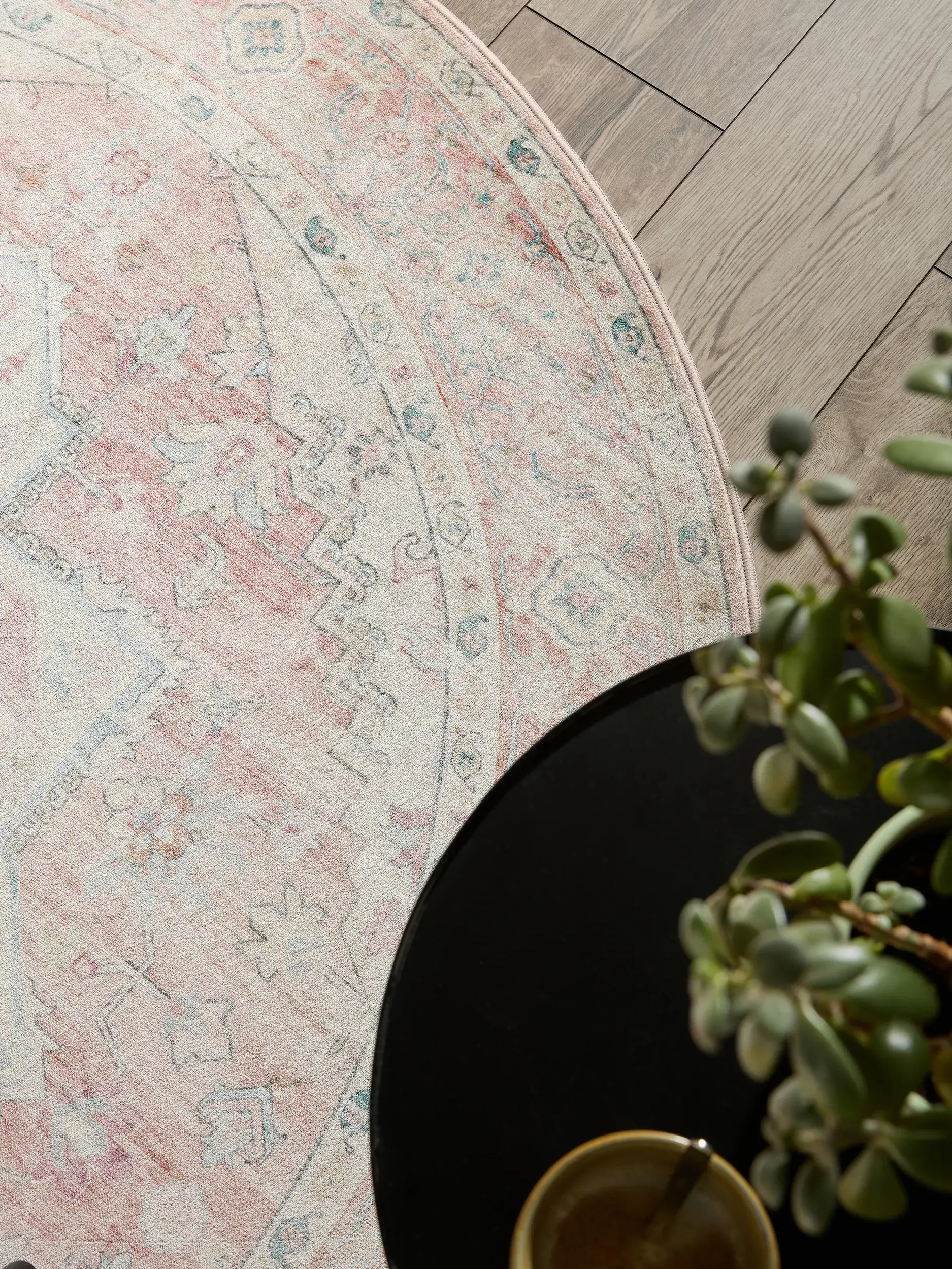 Rug made of 100% Polyester in Pink with a 100% Polyester high pile by benuta Nest