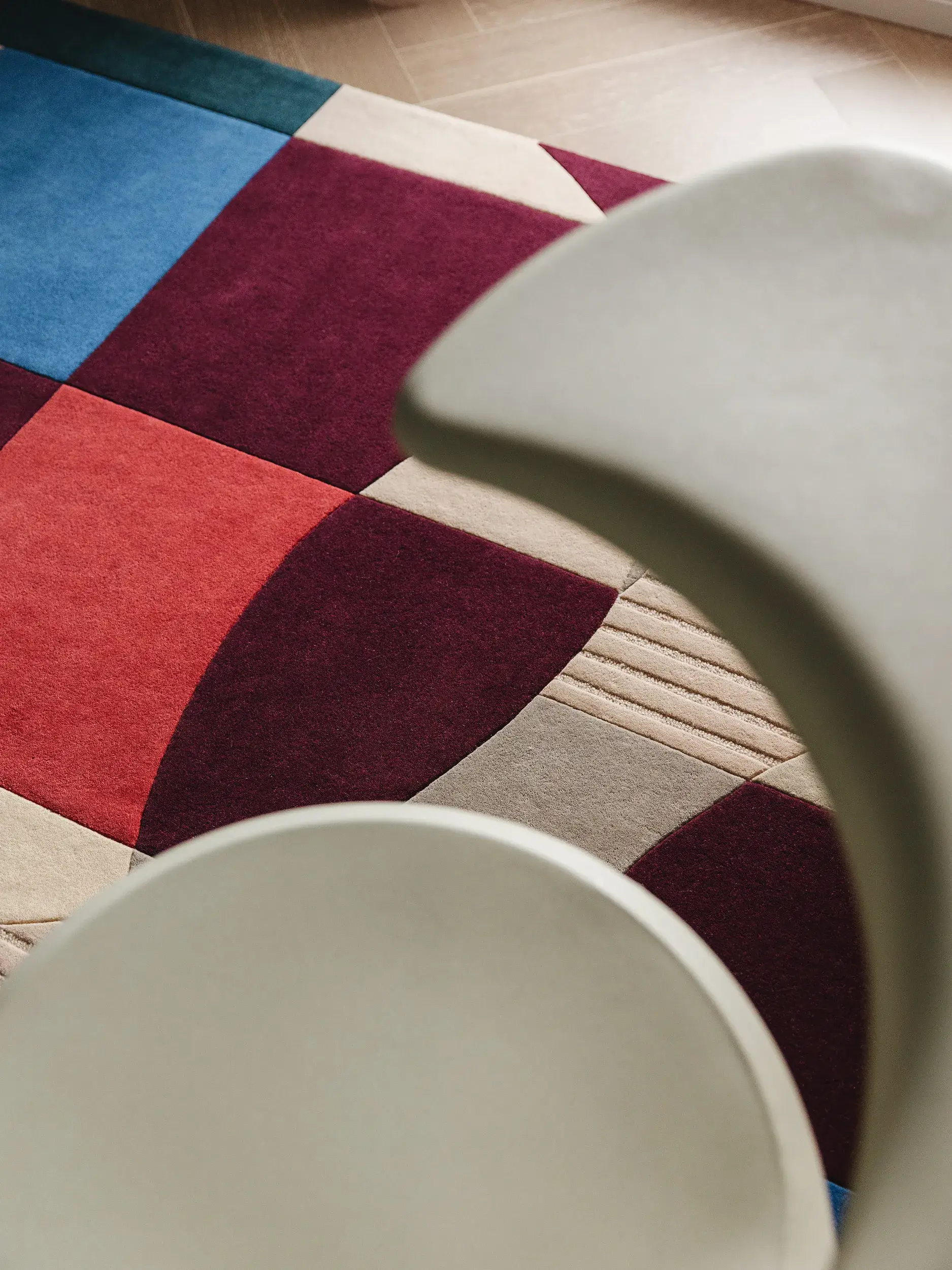 Teppich aus 100% Wolle (aus Neuseeland) in Multicolor mit 100% Wolle (aus Neuseeland) hohem Flor von benuta Finest