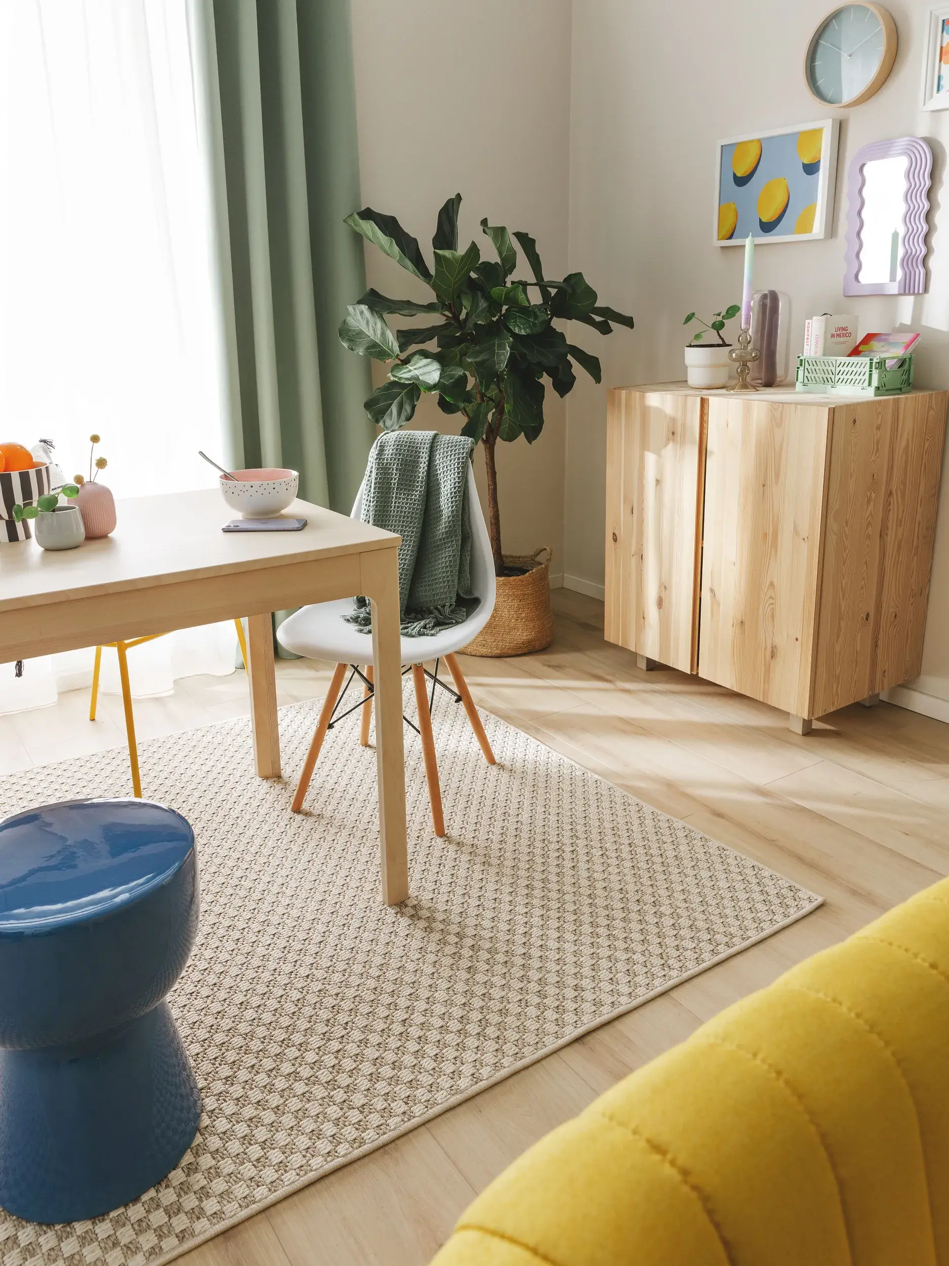 Teppich aus 100% Polypropylen in Beige mit 100% Polypropylen hohem Flor von benuta Pop