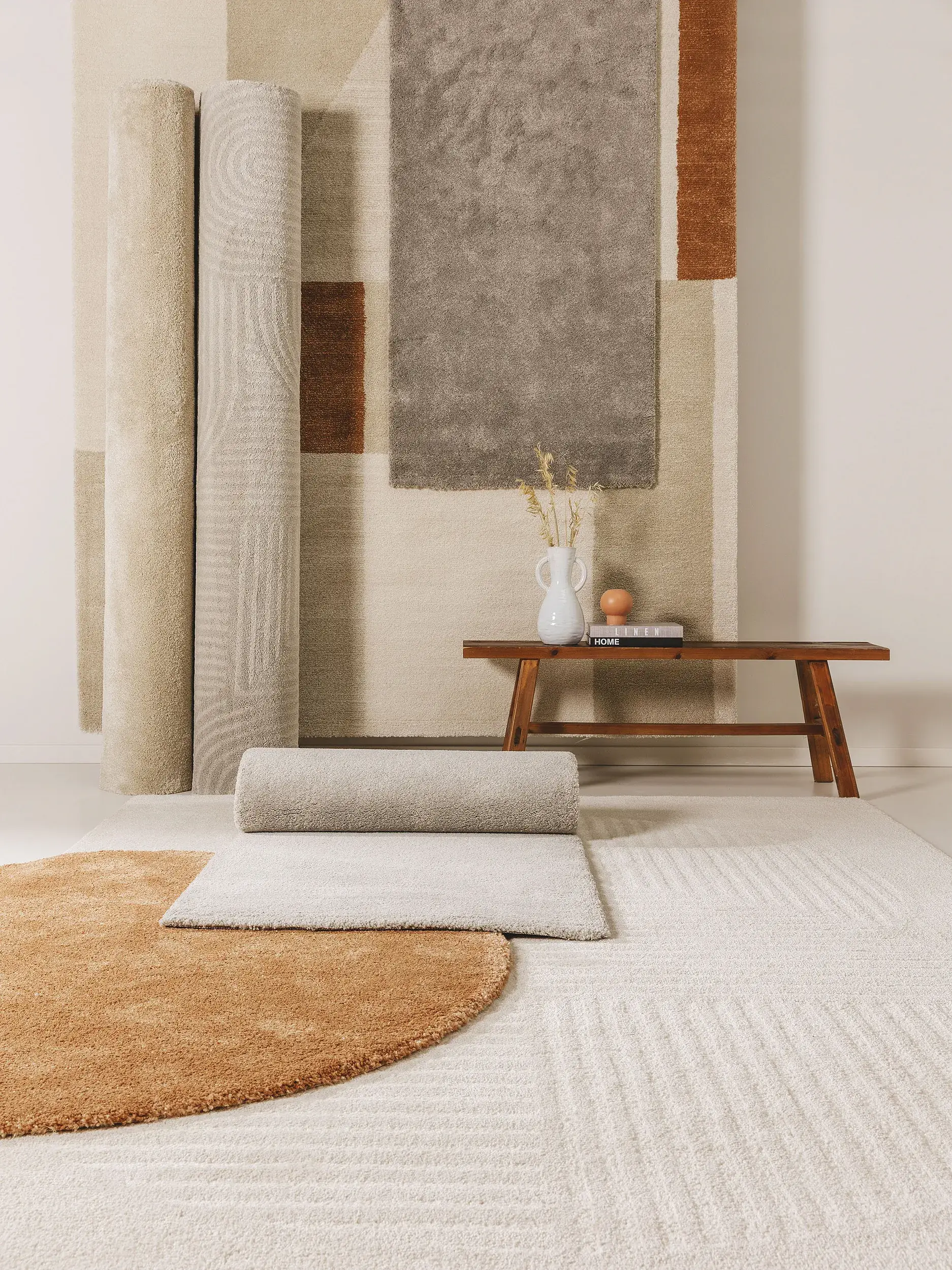 Teppich aus 100% Polypropylen in Grau mit 100% Polypropylen hohem Flor von benuta Nest