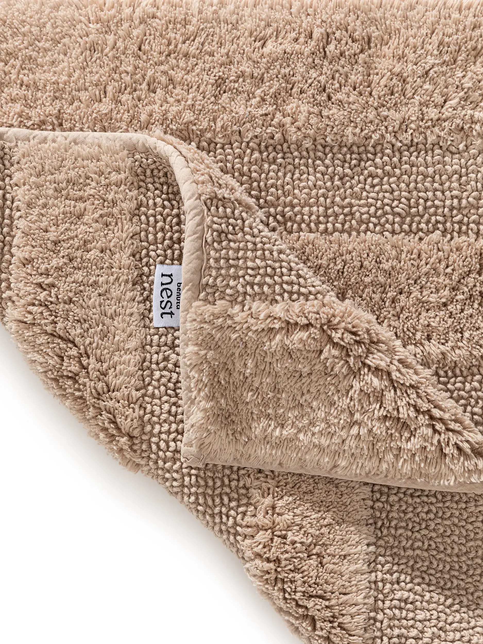 Badematte Ilka Beige Einfarbig-suunnittelussa, valmistettu 100% Baumwolleista, benuta Nestin toimesta