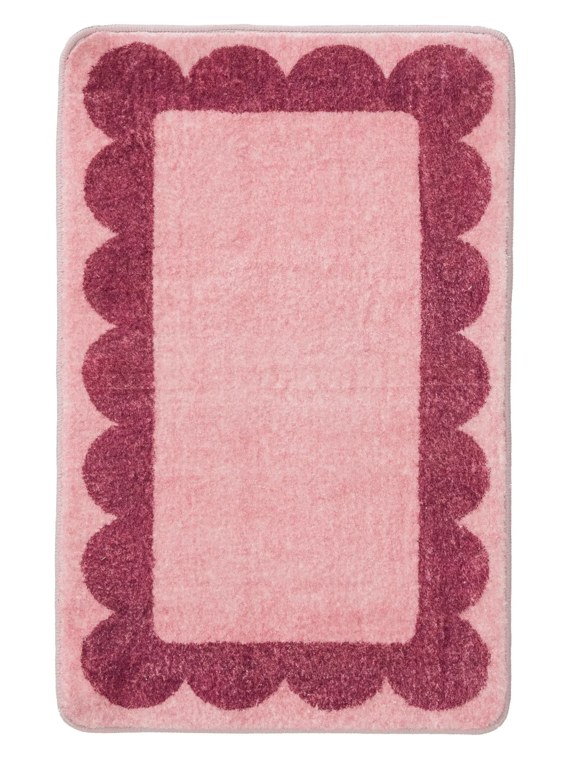 Tappeto da bagno Frame Fucsia in Bordo-ontwerp van 100% Poliestere door benuta POP