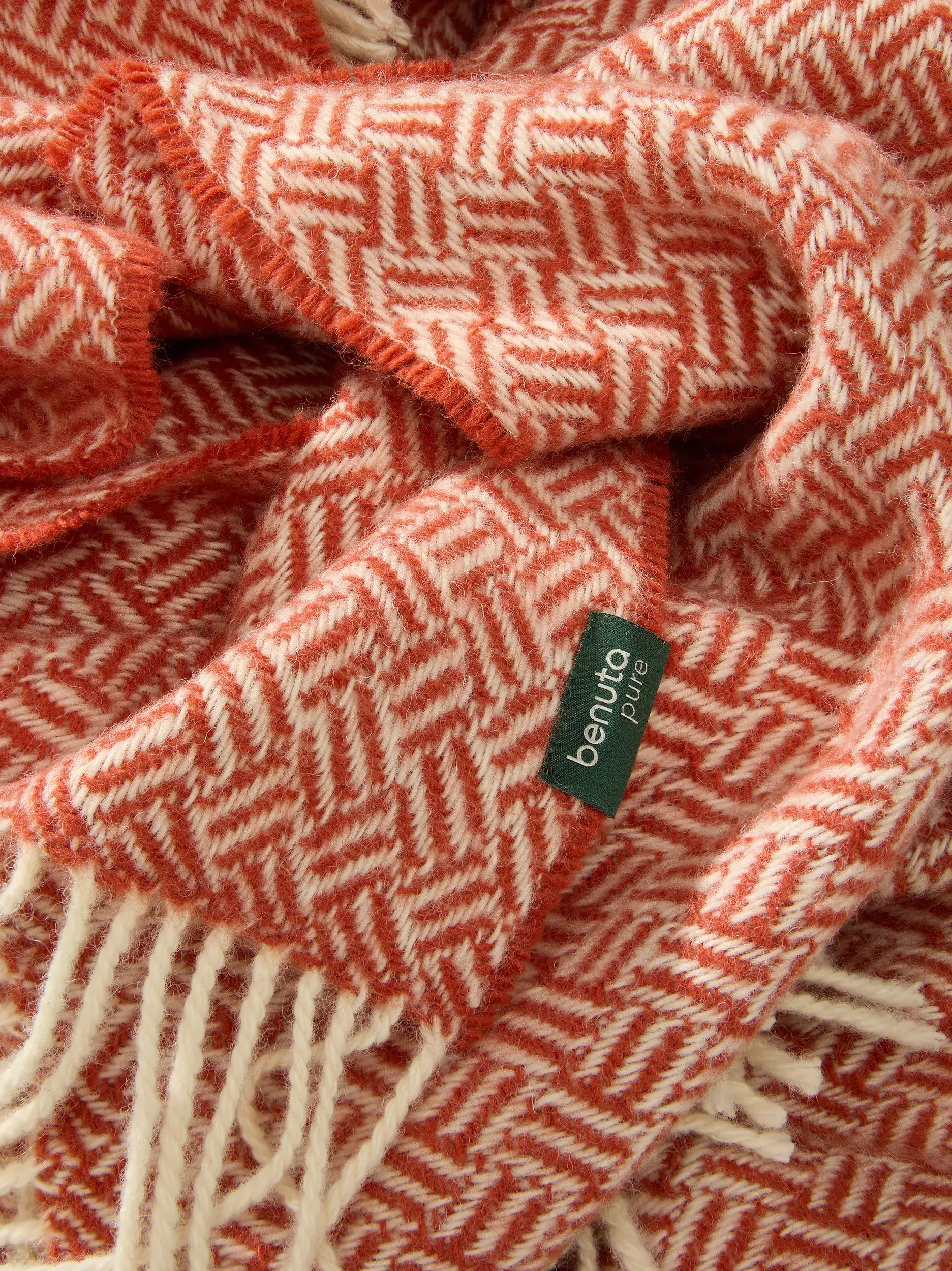 Wolldecke Bianca Rot von benuta Pure