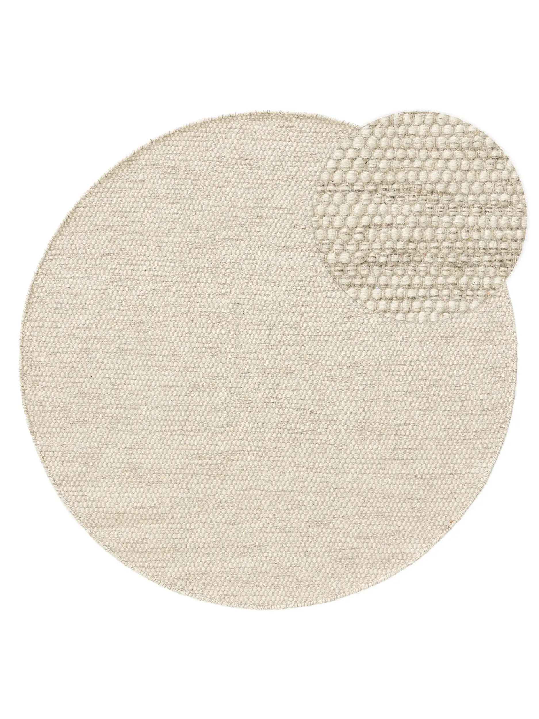 Rug made of 80% Wolle, 20% Baumwolle in Beige with a 80% Wolle, 20% Baumwolle high pile by benuta Pure
