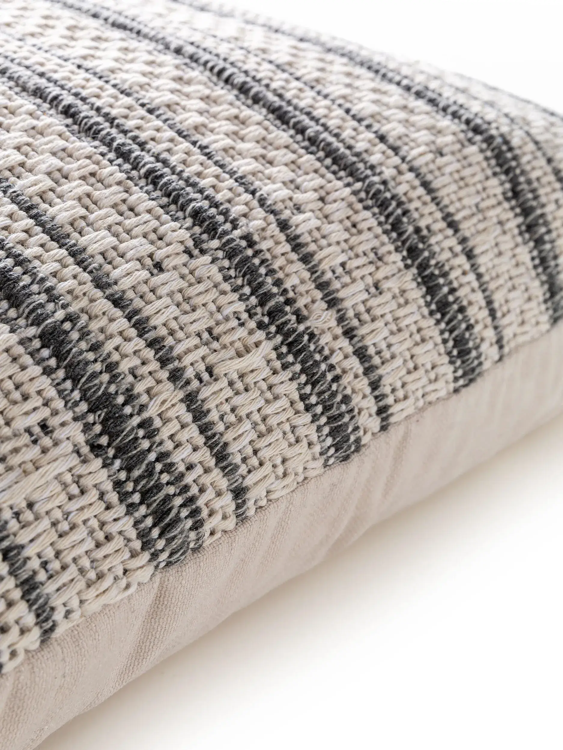 Copricuscino Santo Antracite in Strisce-ontwerp van 100% Cotone door benuta