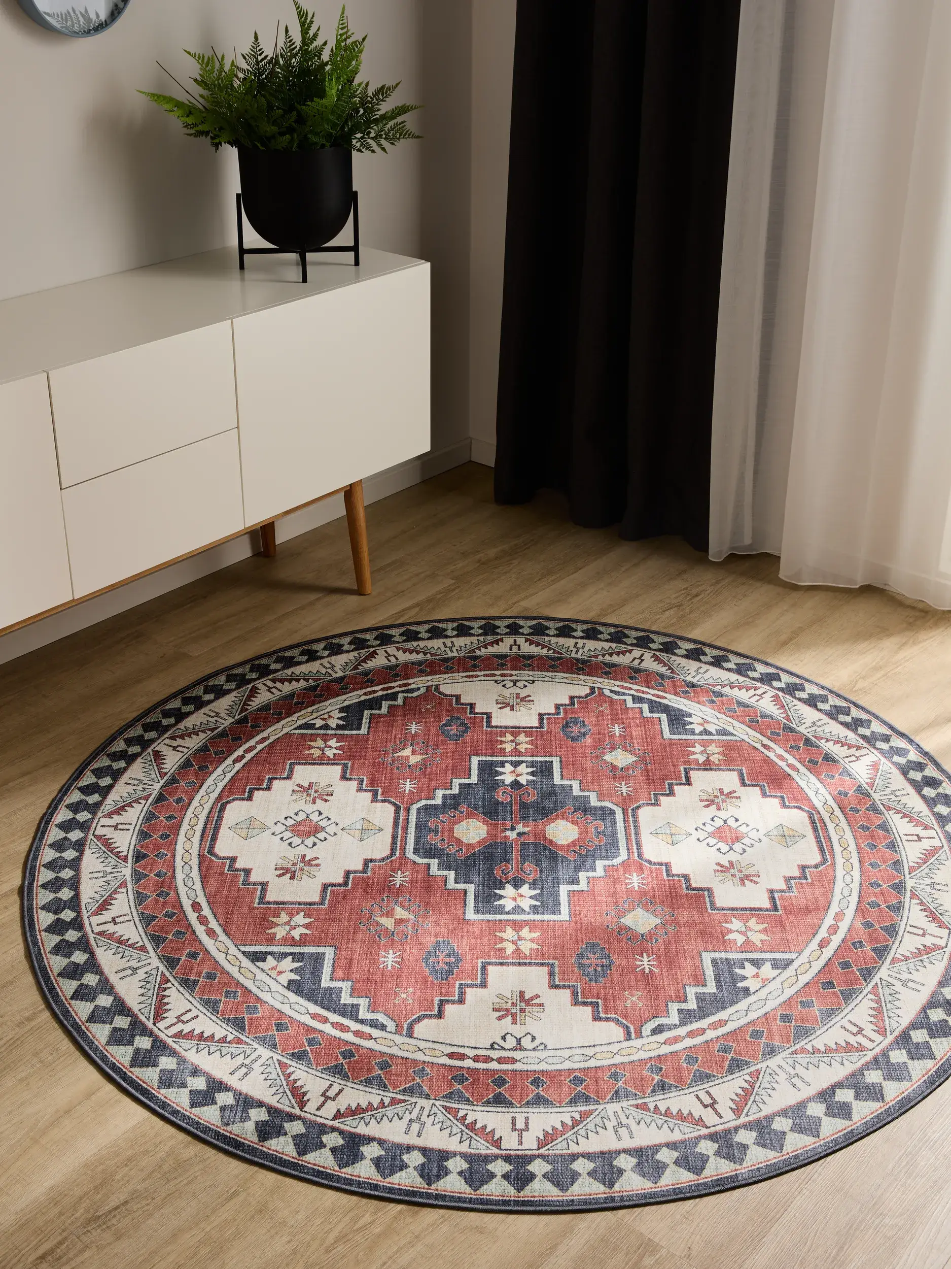 Teppich aus 100% Polyester in Multicolor mit 100% Polyester hohem Flor von benuta Basic
