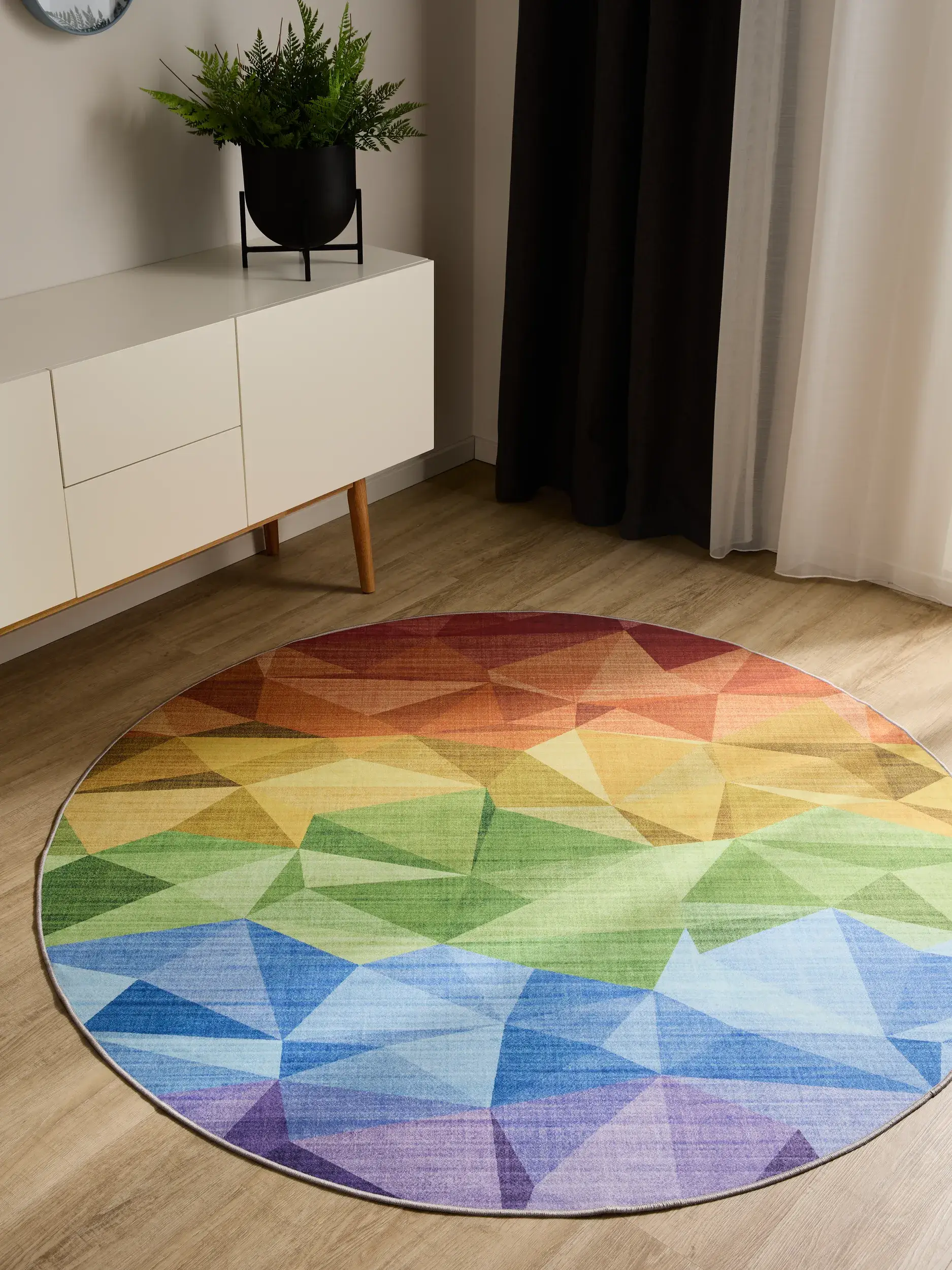 Teppich aus 100% Polyester in Multicolor mit 100% Polyester hohem Flor von benuta Basic