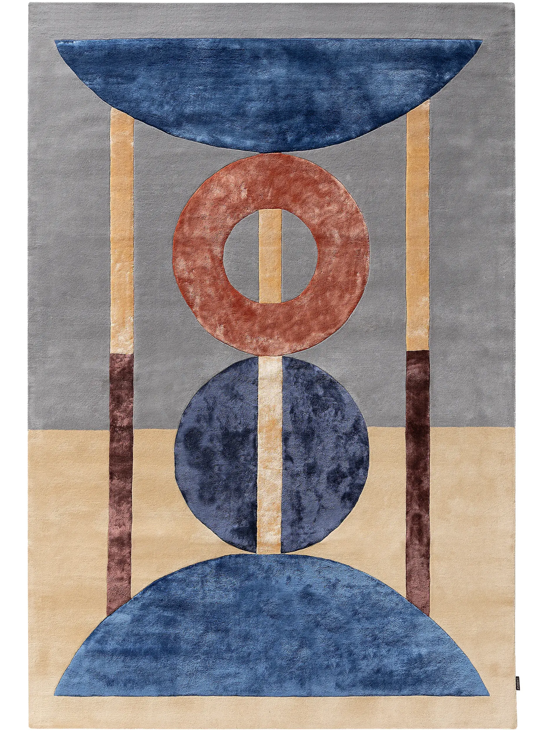 Rug made of 60% Wool, 40% Lyocell (Tencel™) in Multicolour with a 60% Wool, 40% Lyocell (Tencel™) high pile by benuta Finest
