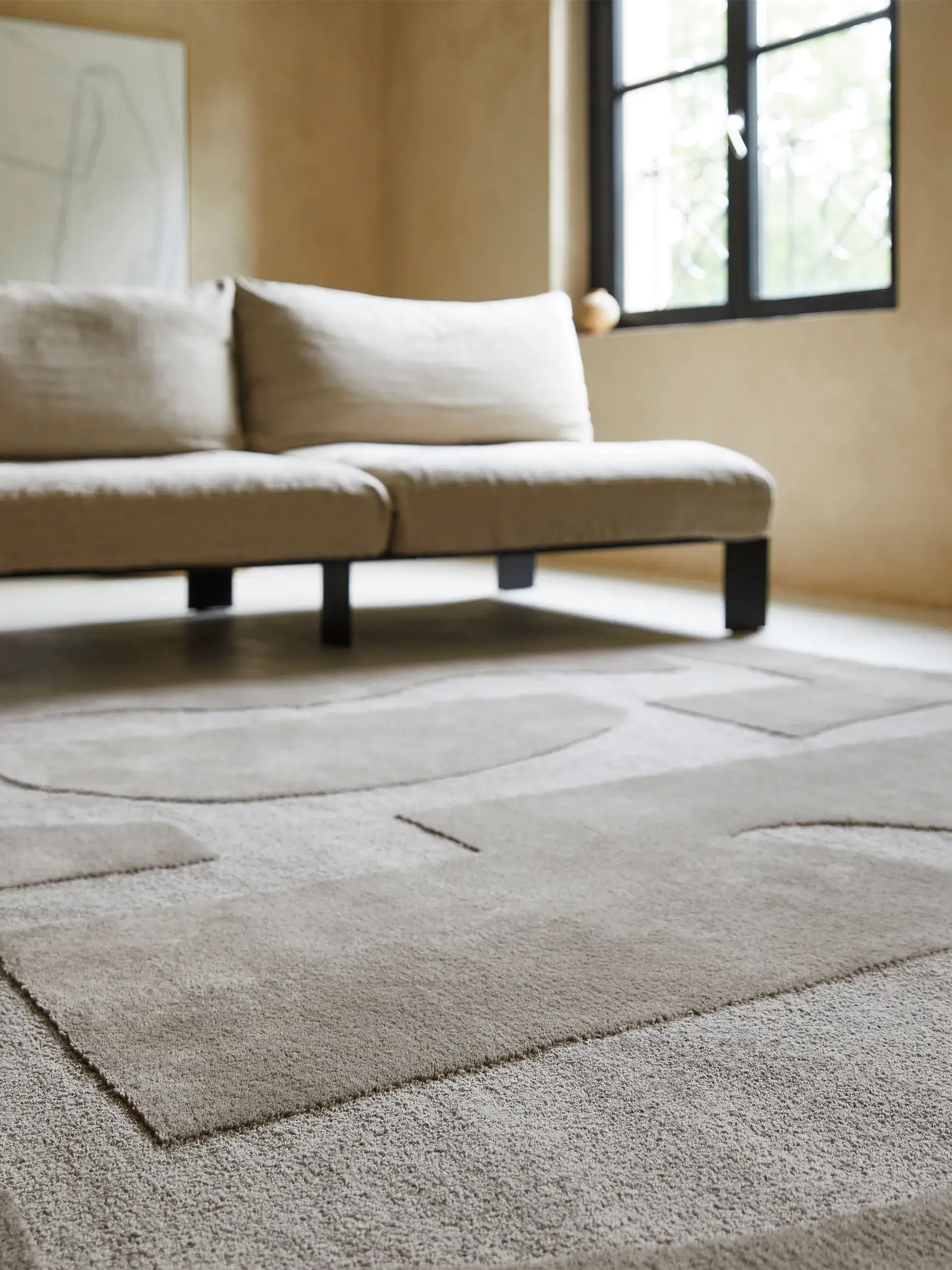 Rug made of 100% Wool in Taupe with a 100% Wool high pile by benuta