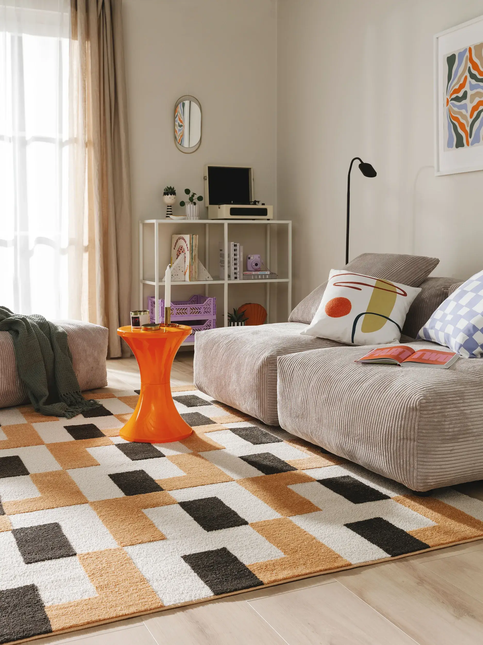 Rug made of 80% Polypropylen, 20% Polyester in Multicolour with a 80% Polypropylen, 20% Polyester high pile by benuta Pop