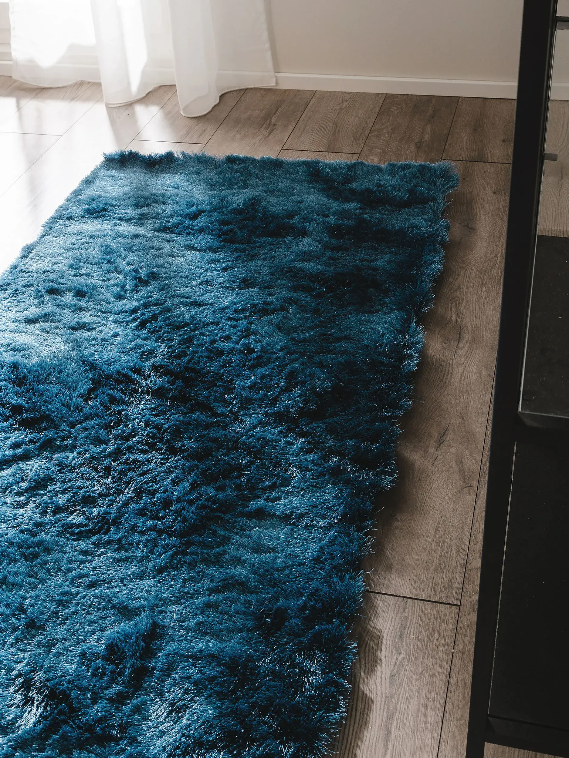 Matto 100% Polyestera värissä Blau 100% Polyester korkealla nukalla merkiltä benuta Nest